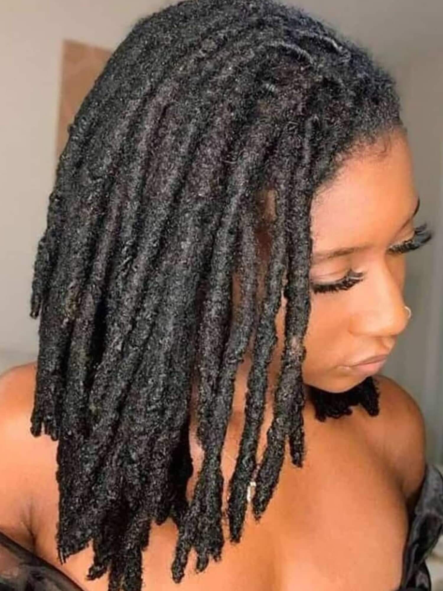 130 Locs Bundle - Anwi Textured Human Hair Loc Extensions, Natural Black - Image 4