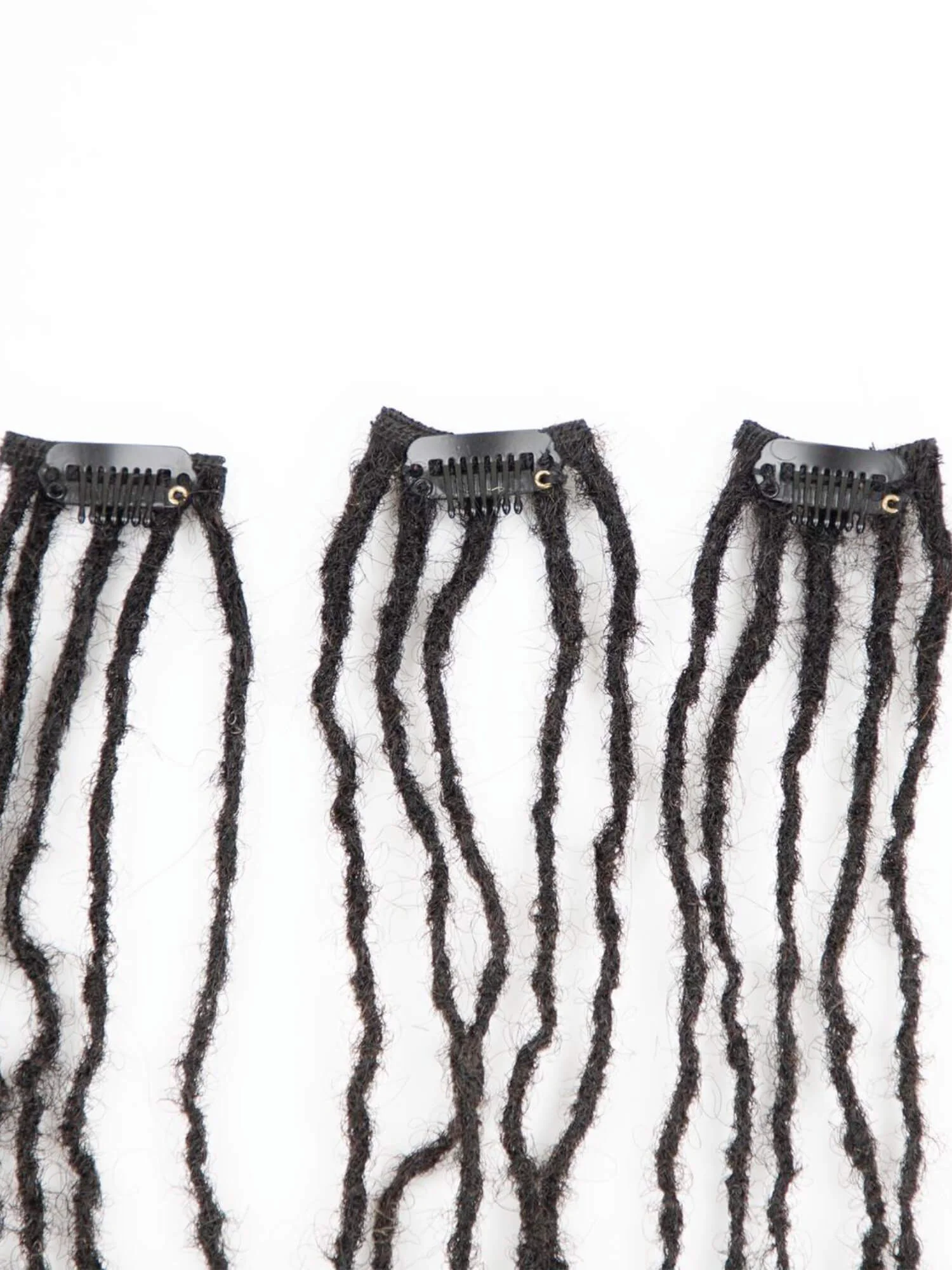 Clip-In Human Hair Loc Extensions 0.2cm Sisterlocks 5 Locs Per Clip Extensions - Image 4