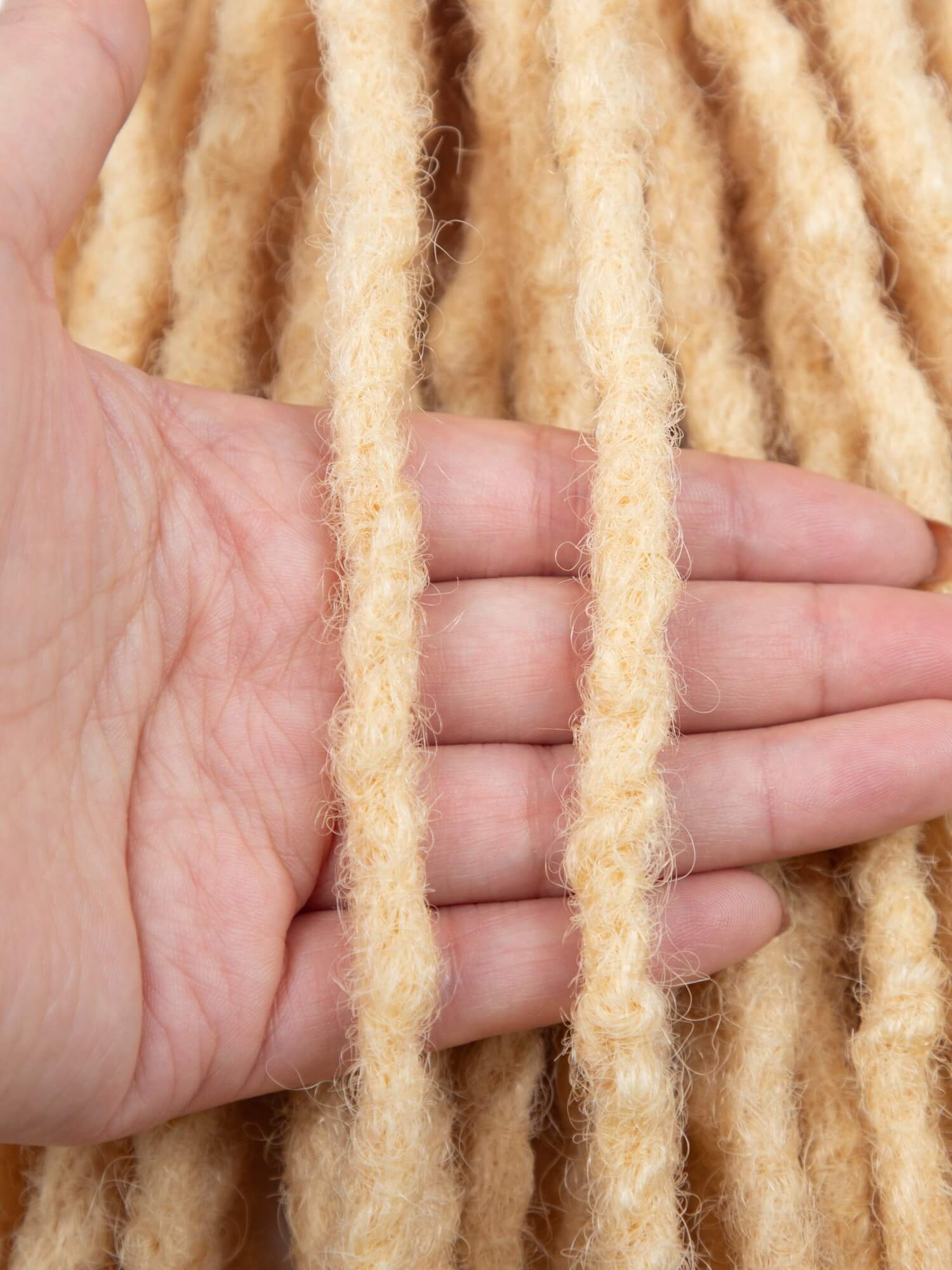 #613 Blonde Coil Tips Human Hair Anwi Textured Loc Extensions - Handmade Dreadlock Extensions - Image 3
