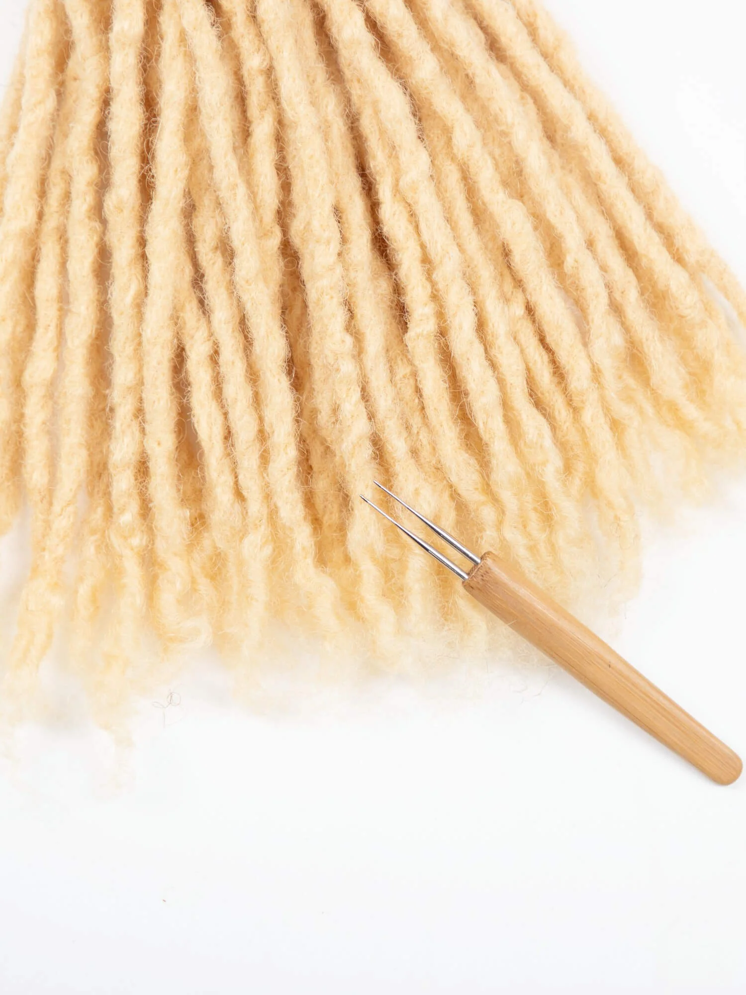 #613 Blonde Coil Tips Human Hair Anwi Textured Loc Extensions - Handmade Dreadlock Extensions - Image 4