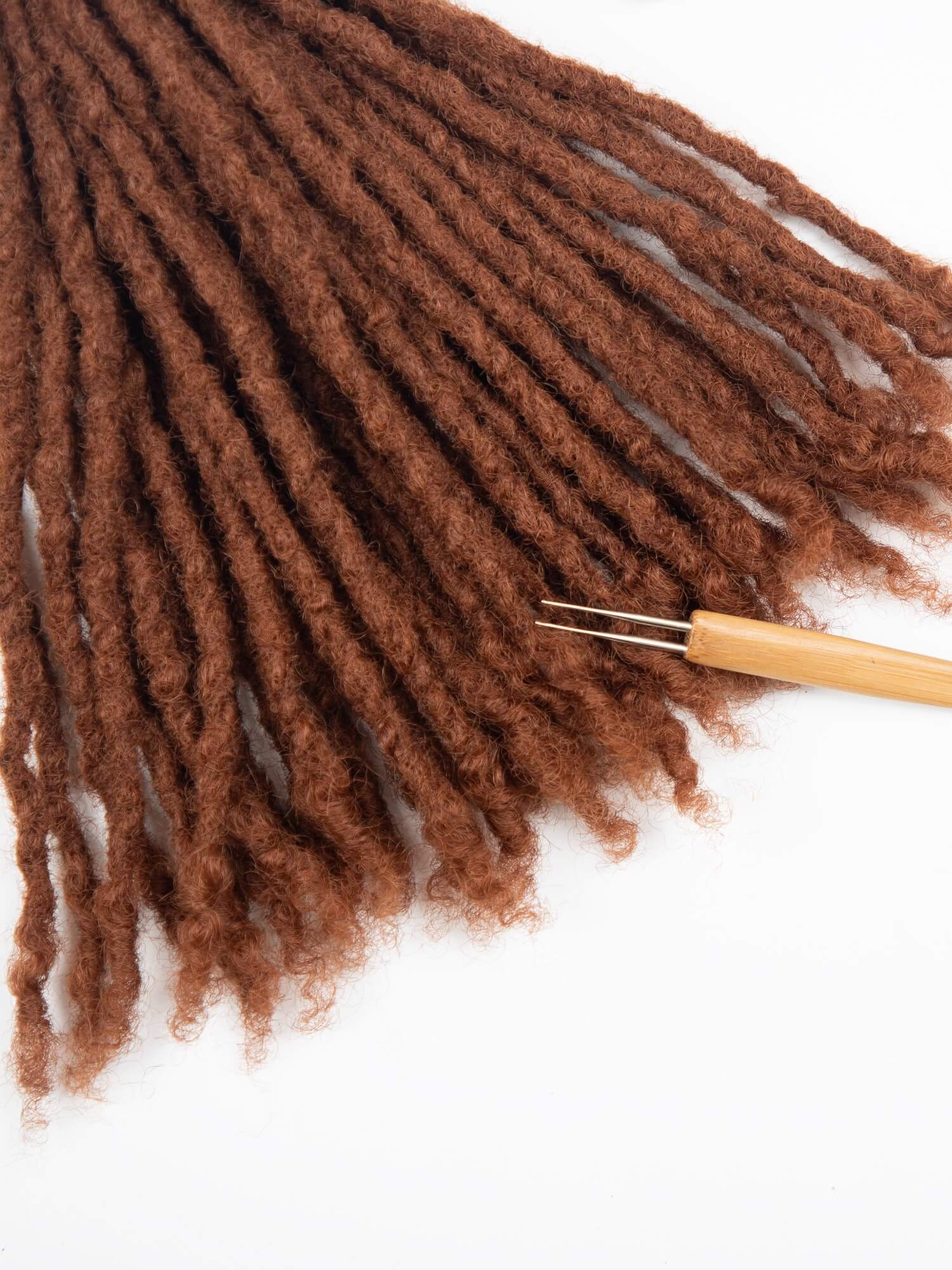 #30 Camel Brown Coil Tips Human Hair Anwi Textured Loc Extensions - Handmade Dreadlock Extensions - Image 4