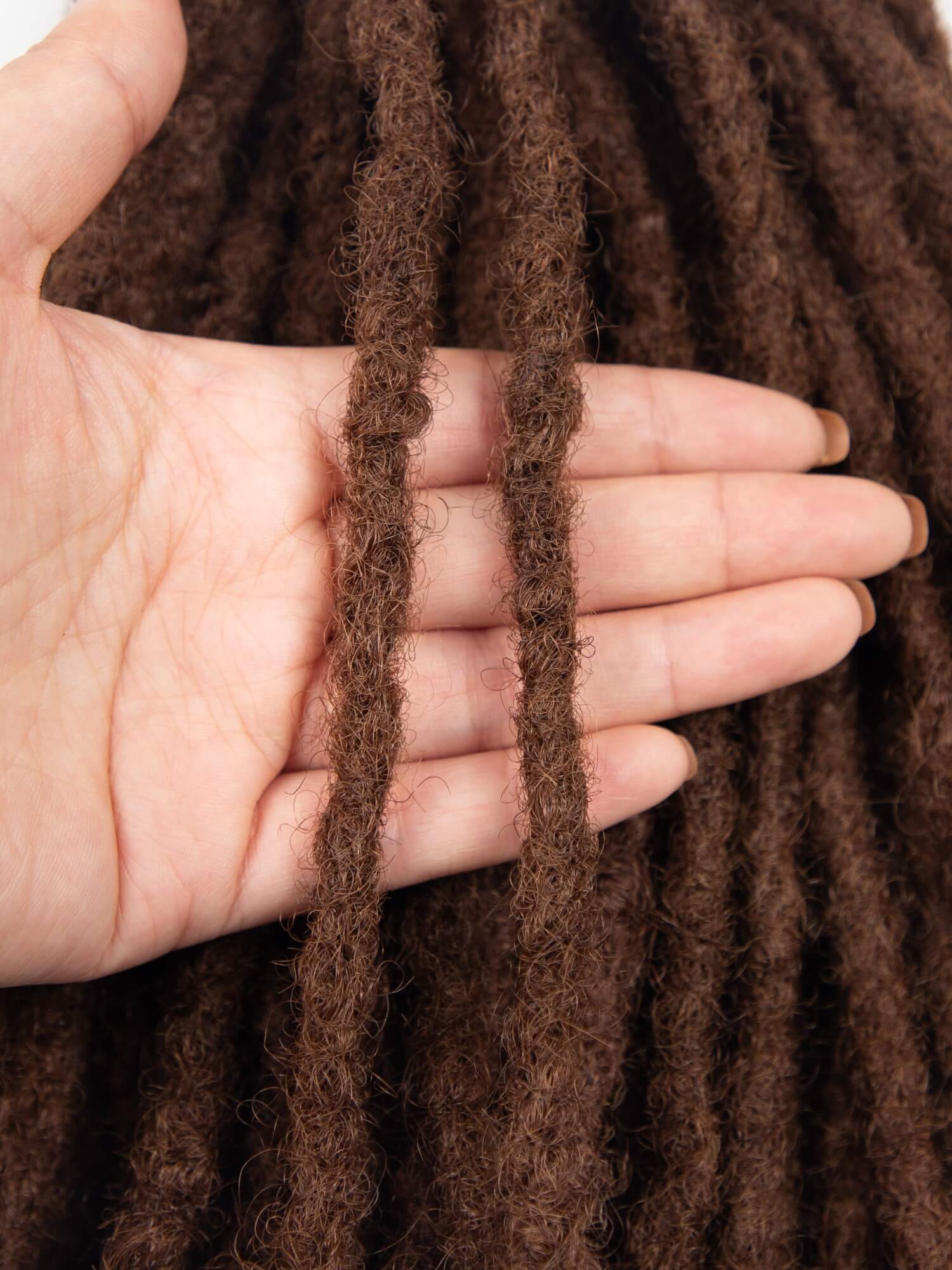 #4 Medium Brown Coil Tips Human Hair Anwi Textured Loc Extensions - In Sizes 0.3-0.6cm - Image 3