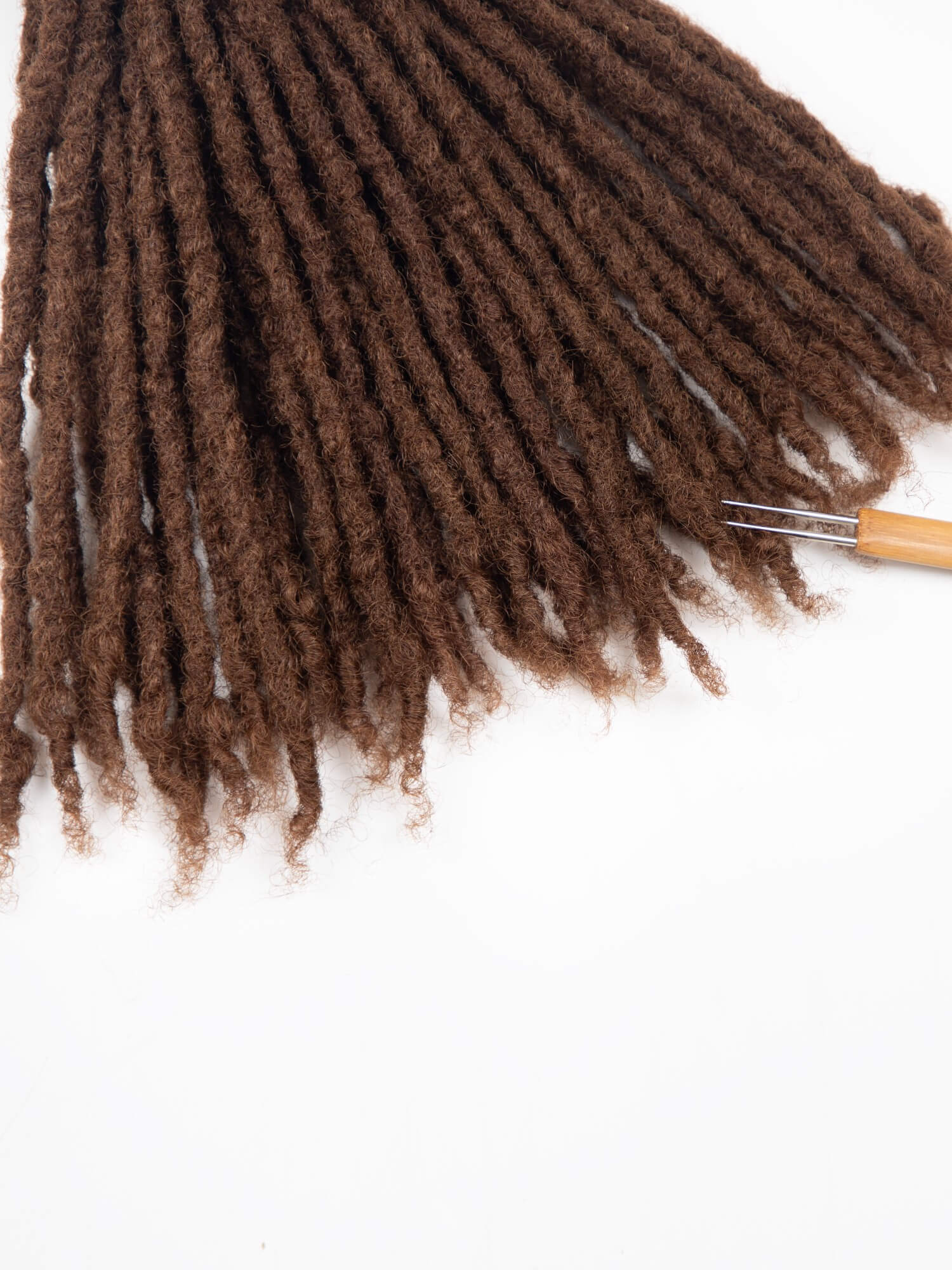 #4 Medium Brown Coil Tips Human Hair Anwi Textured Loc Extensions - In Sizes 0.3-0.6cm - Image 4
