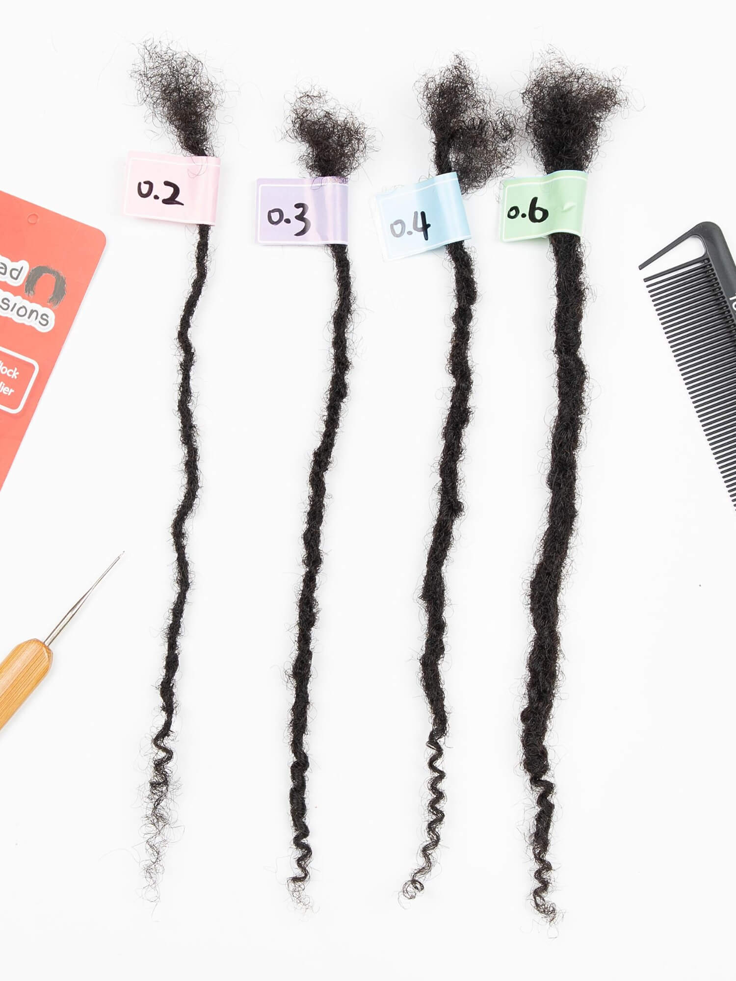#1B Natural Black Textured Interlocked Loc Extensions with Curly Ends In Size 0.3-0.6cm - Image 5