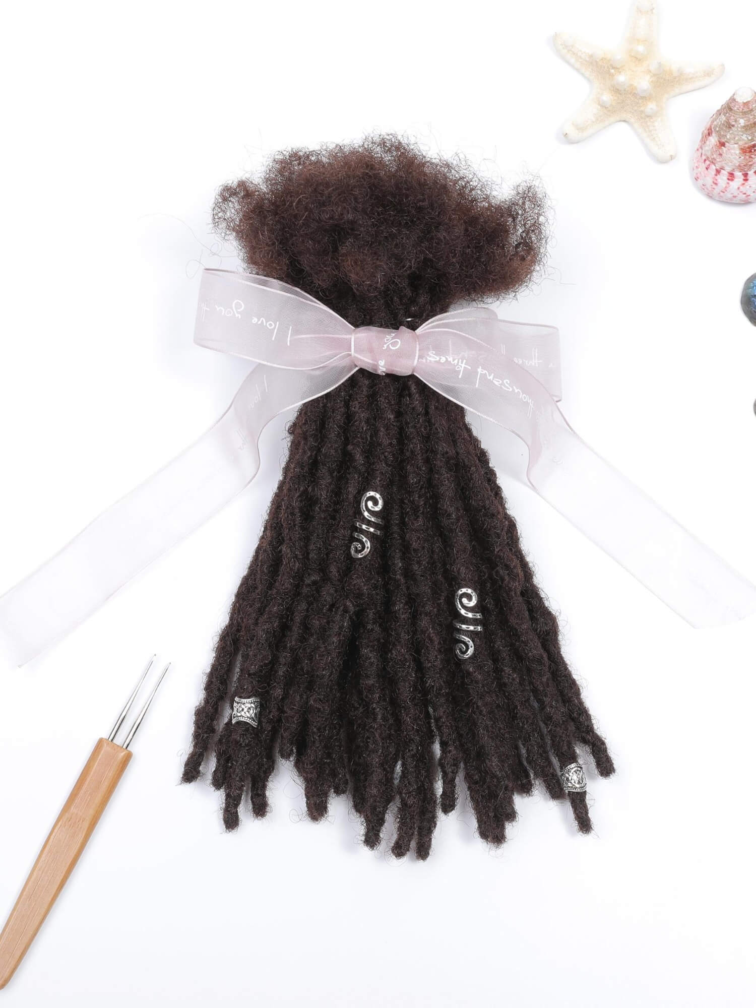 #2 Dark Brown Color Anwi Textured Human Hair Loc Extensions