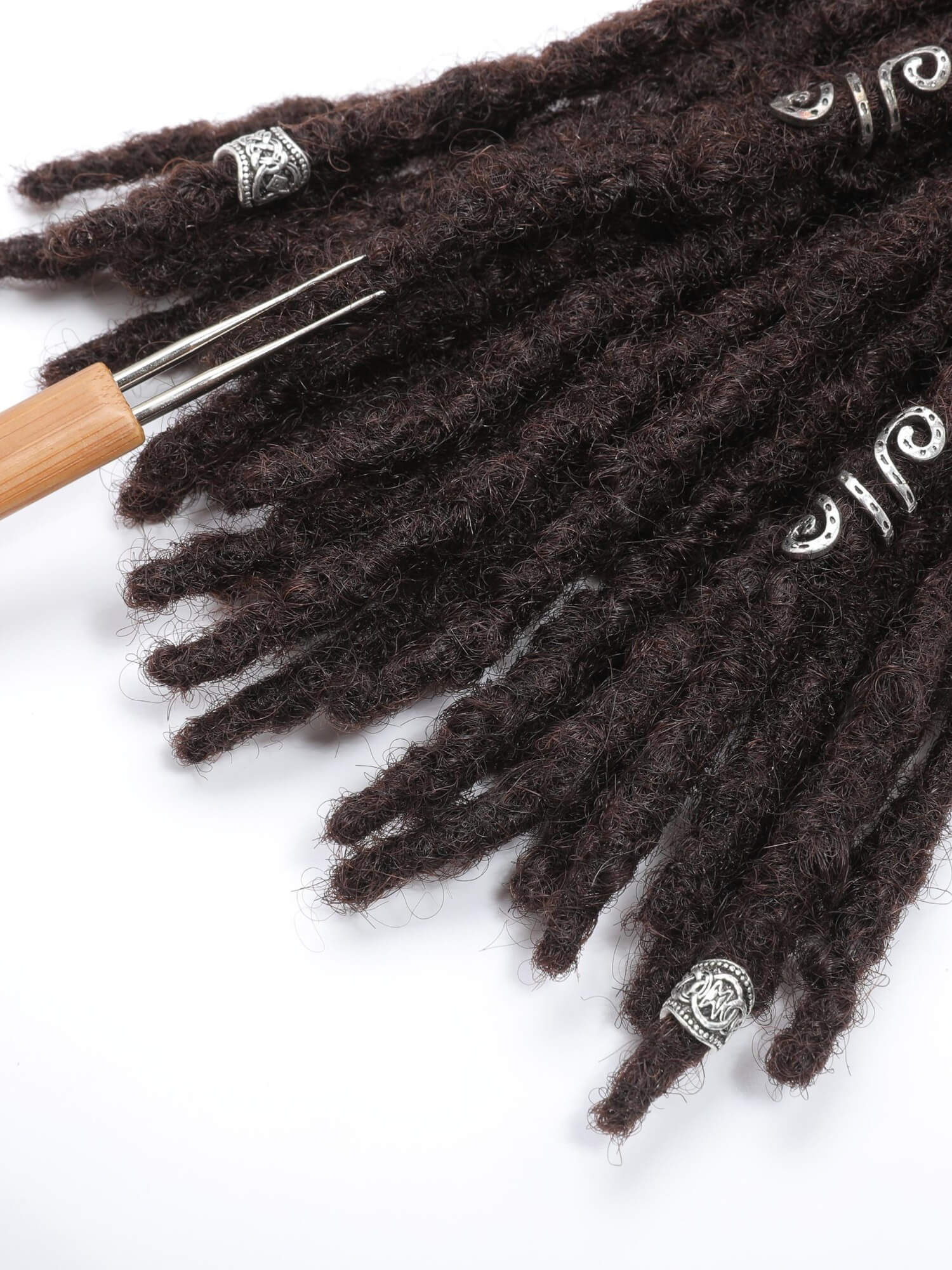 #2 Dark Brown Color Anwi Textured Human Hair Loc Extensions - Image 6
