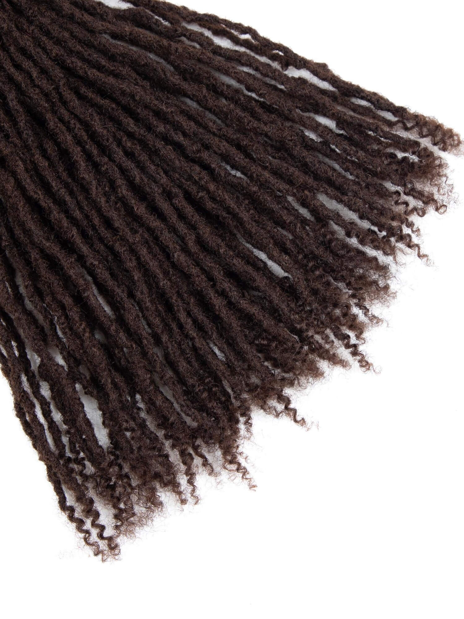 #2 Dark Brown Textured Loc Extensions with Curly Ends In Size 0.3-0.6cm - Image 6