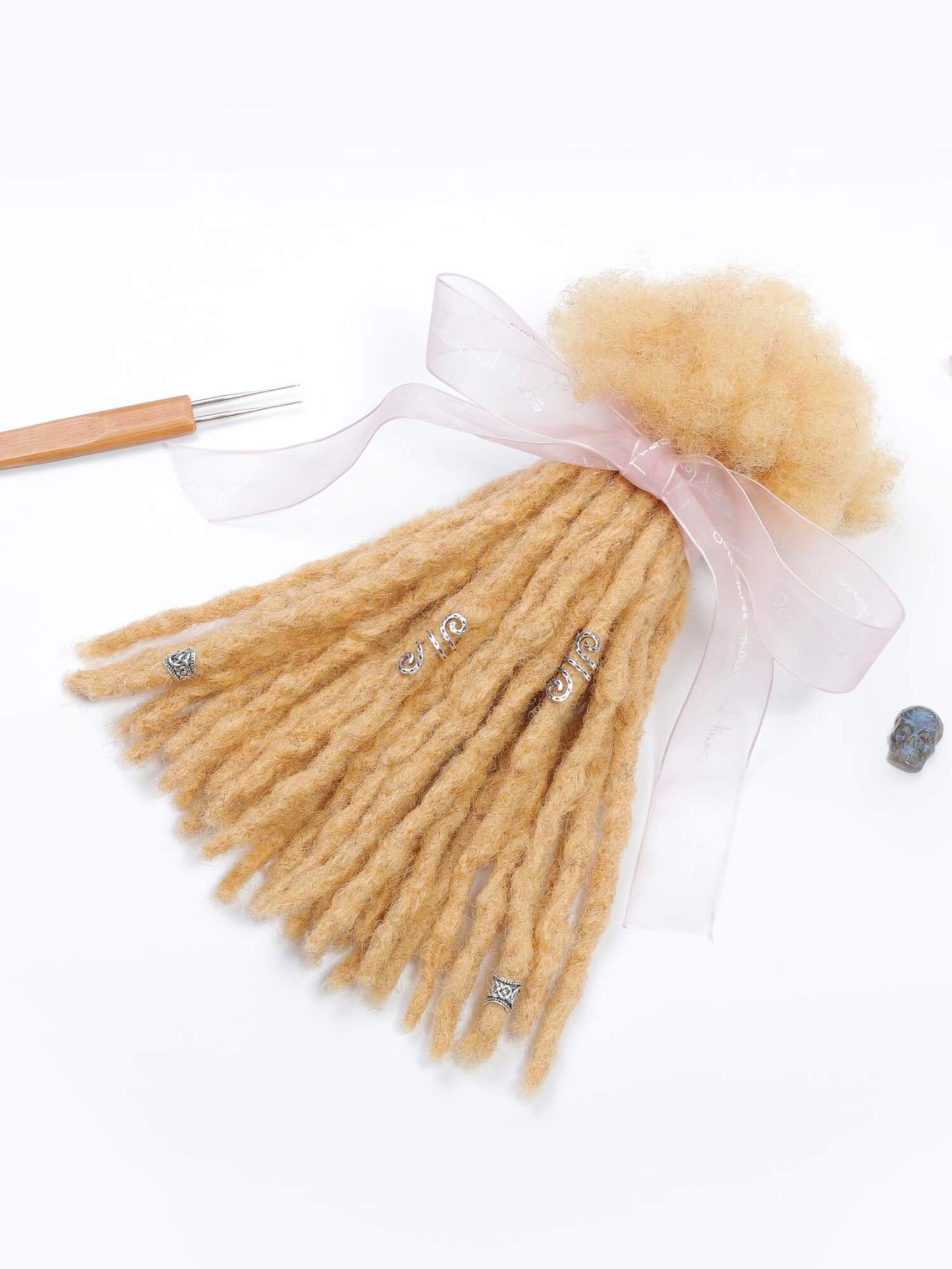 #27 Honey Blonde Anwi Textured Human Hair Loc Extensions - Image 6