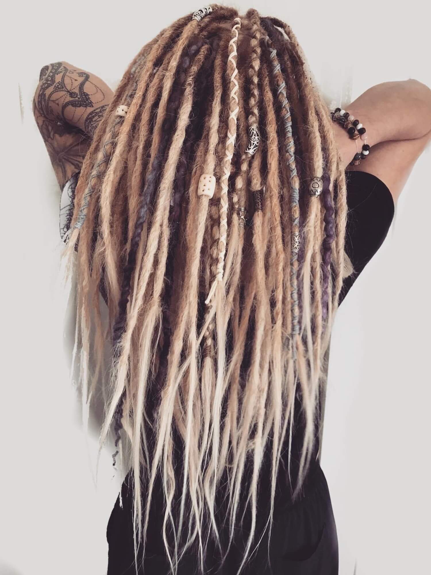 Human Hair Dreadlock Extensions Single Ends Straight Hair 10 Dreads - Image 3