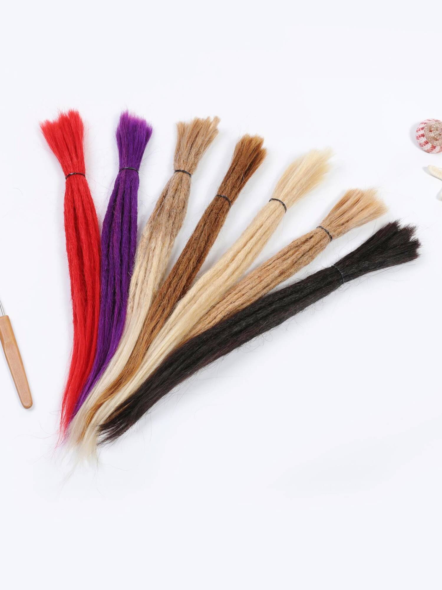 Human Hair Dreadlock Extensions Single Ends Straight Hair 10 Dreads - Image 5