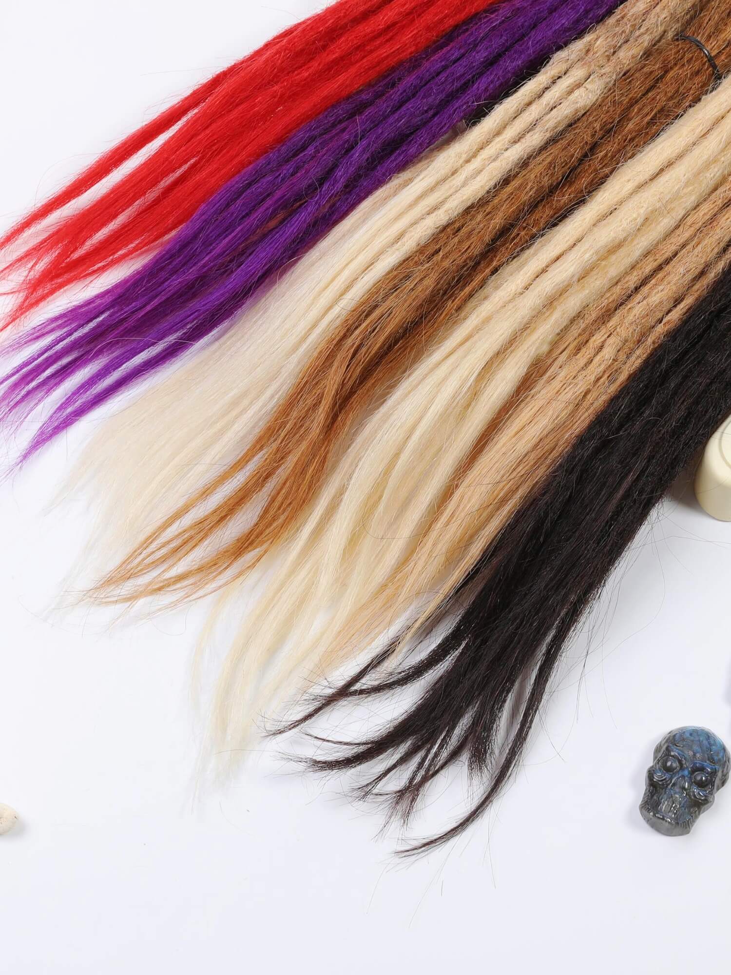 Human Hair Dreadlock Extensions Single Ends Straight Hair 10 Dreads - Image 6