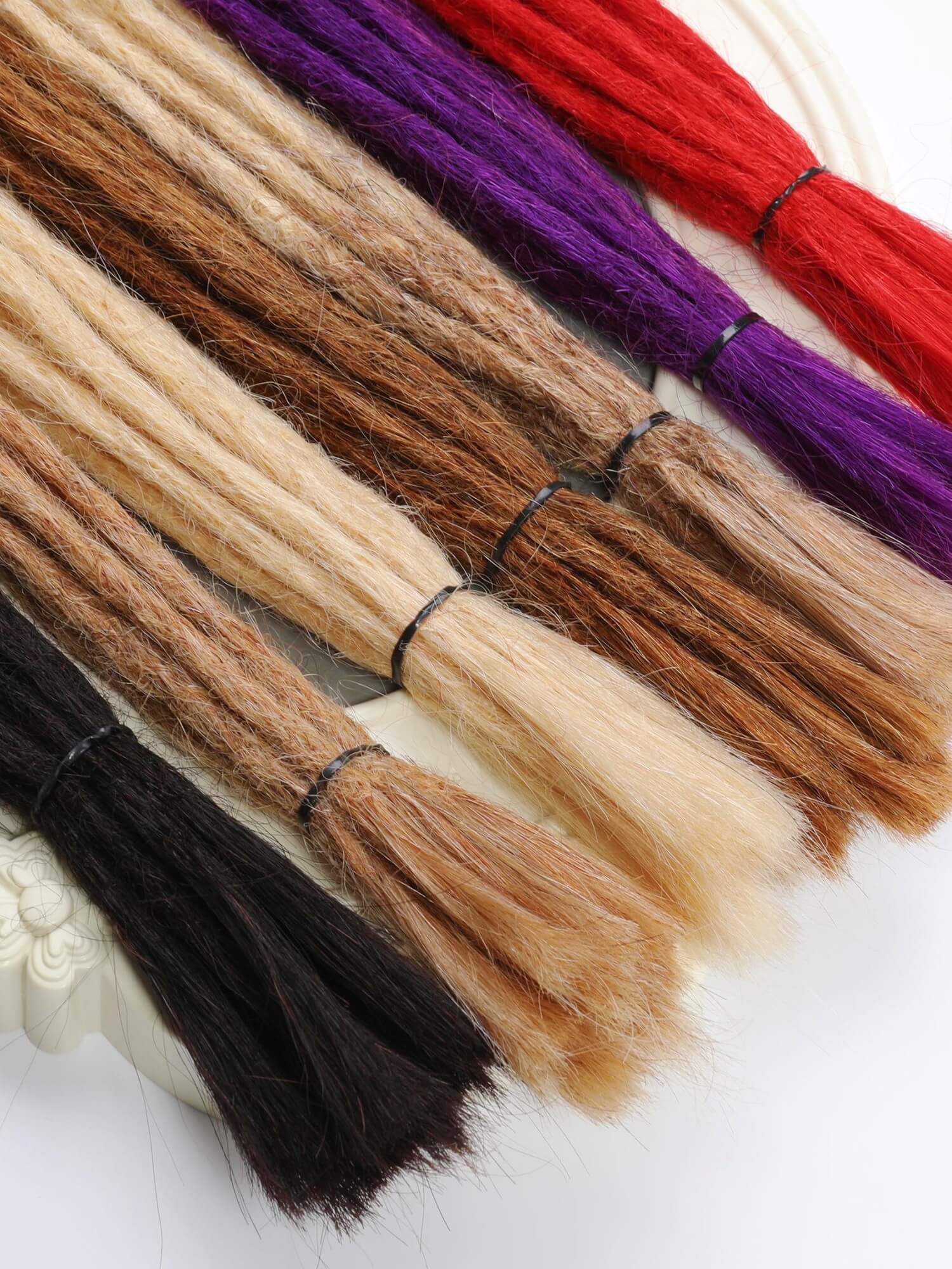 Human Hair Dreadlock Extensions Single Ends Straight Hair 10 Dreads - Image 7