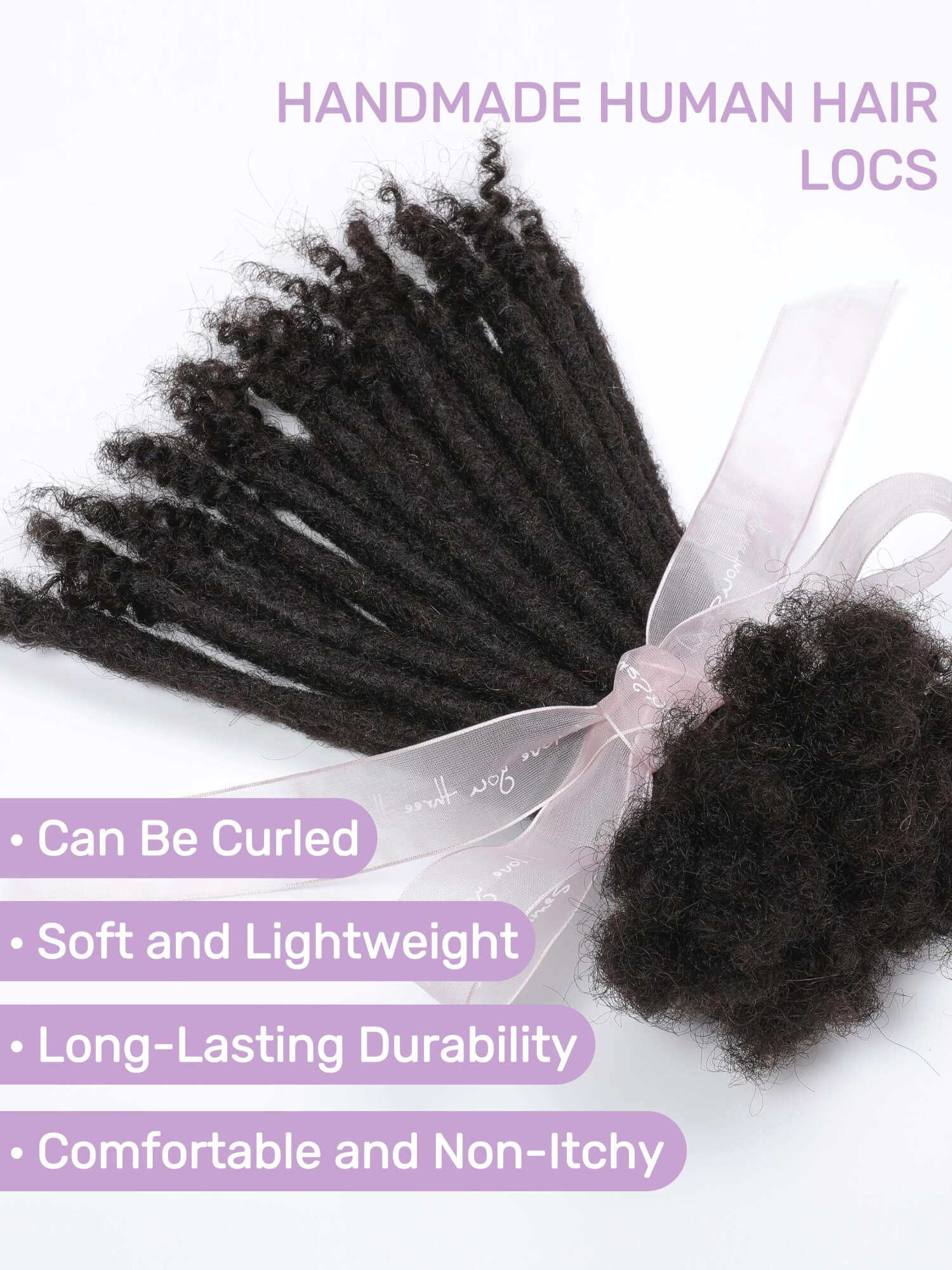 70 Locs Bundle - Human Hair Loc Extensions With Curly Ends - Image 4