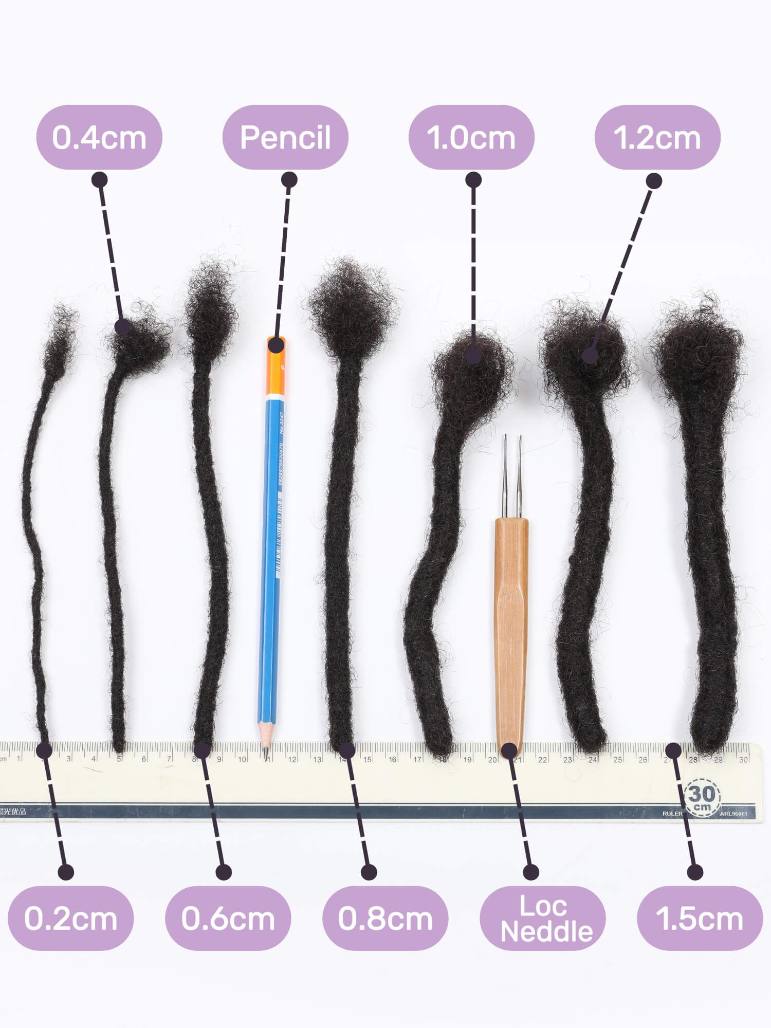 70 Locs Bundle - Human Hair Loc Extensions With Curly Ends - Image 7