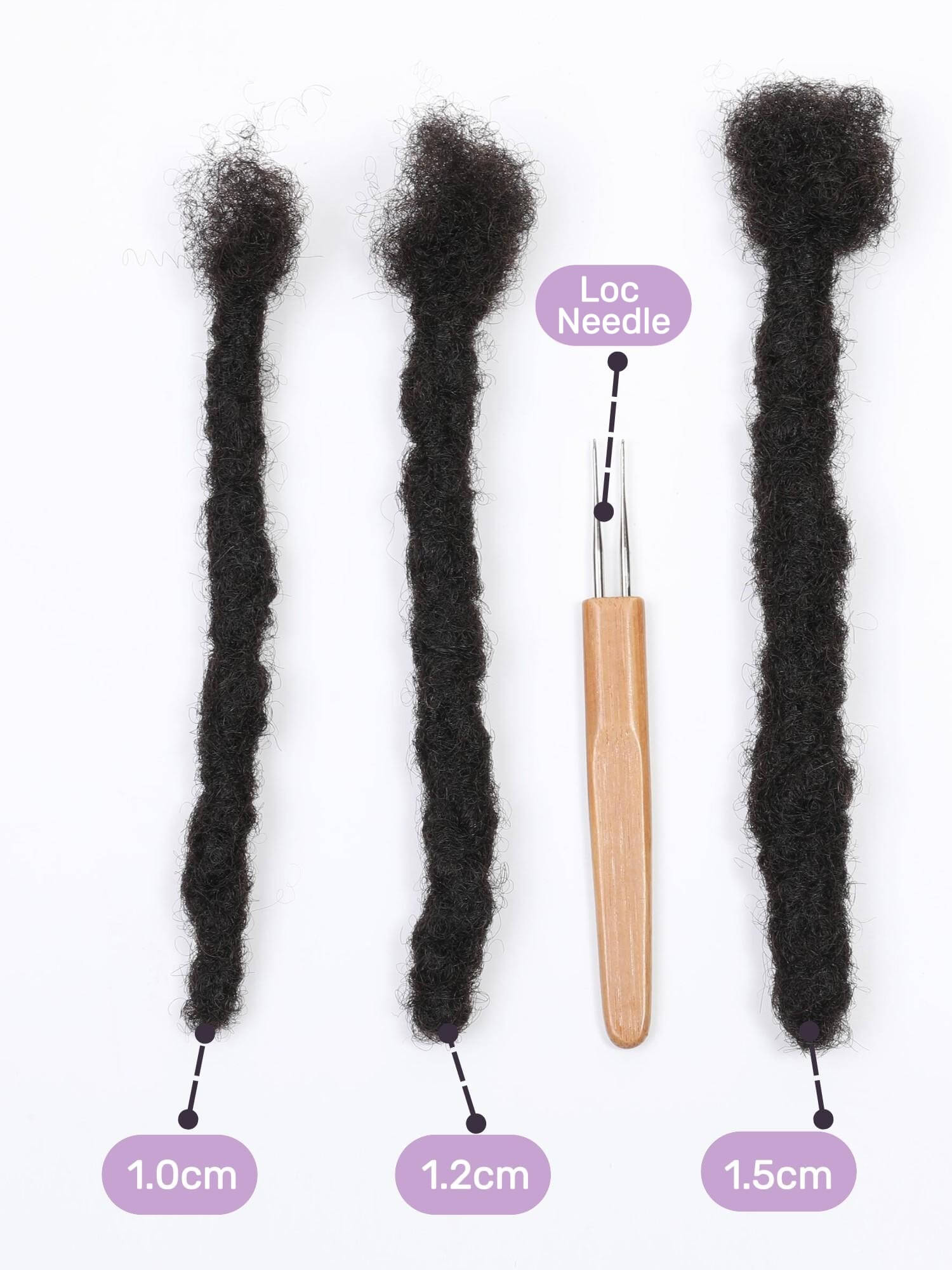 Large 1.0-1.5cm Thickness Anwi Textured Interlocked Human Loc Extensions - Image 7