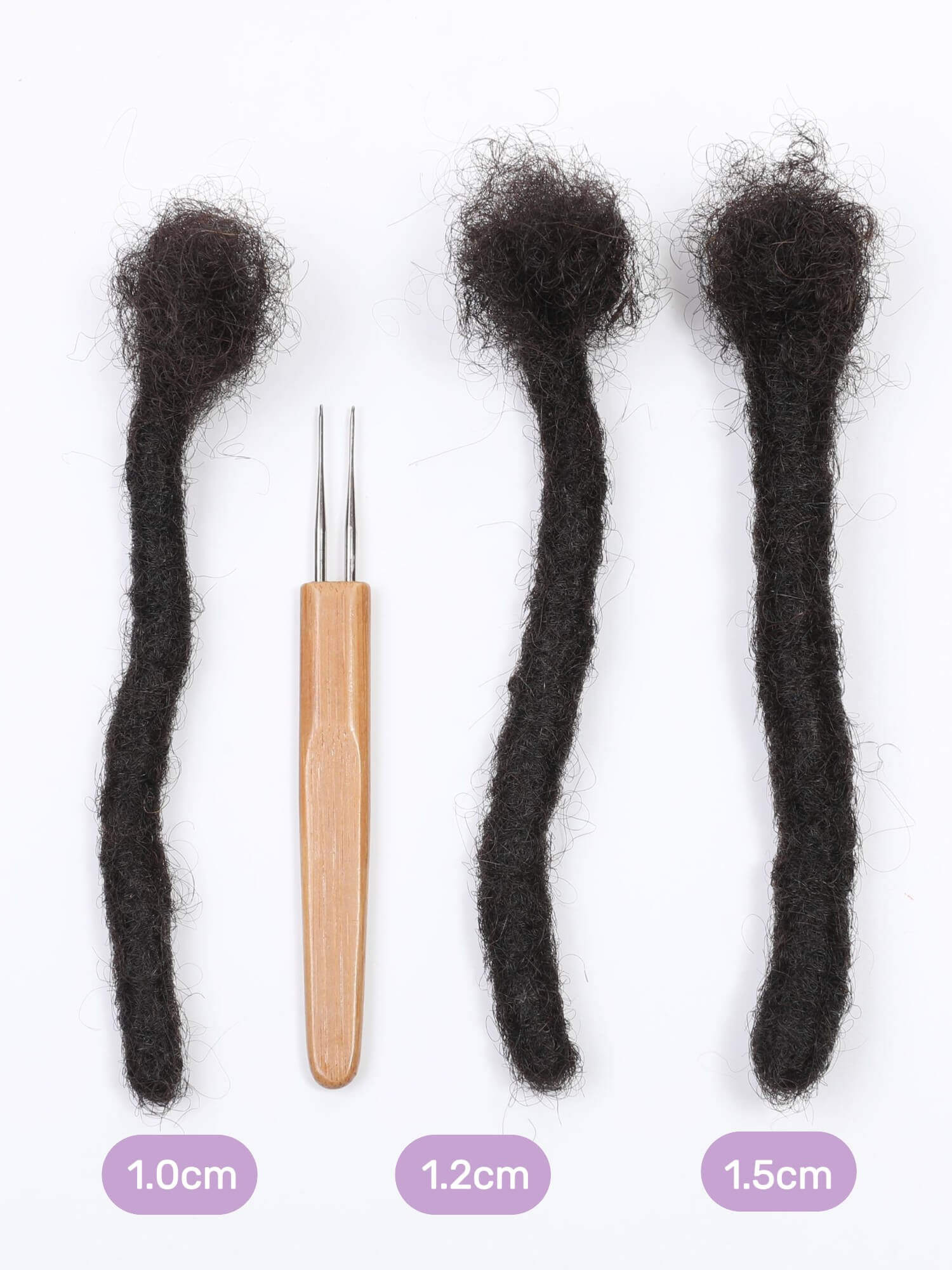 Large Size Standard Human Hair Loc Extensions 1.0cm/1.2cm/1.5cm Thickness - Image 5