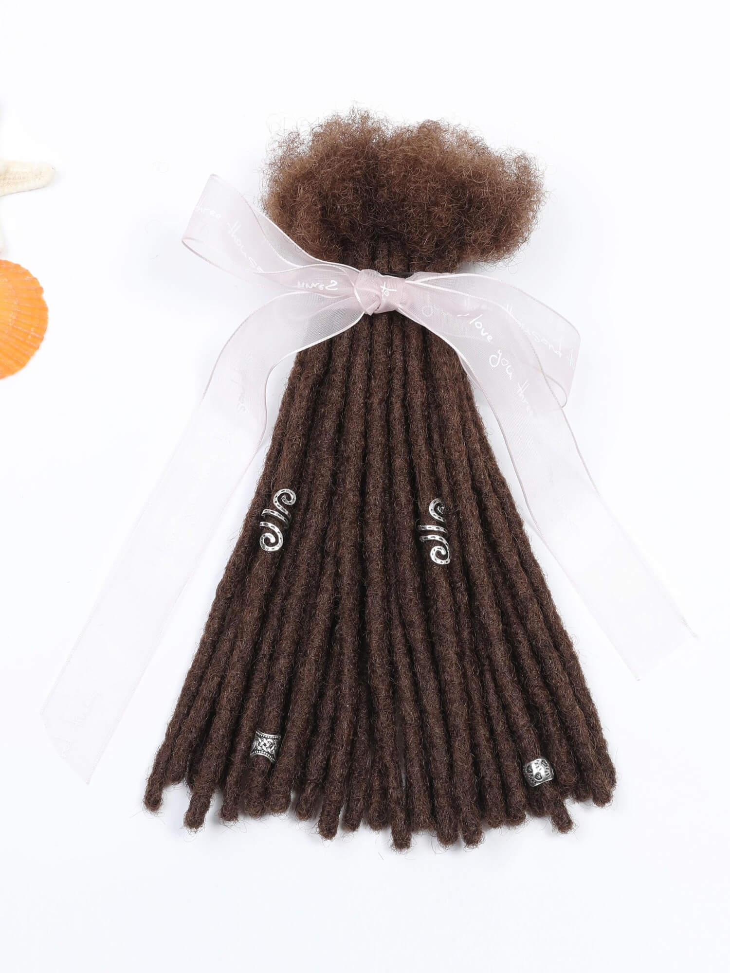 #4 Medium Brown Color Standard Human Hair Loc Extensions
