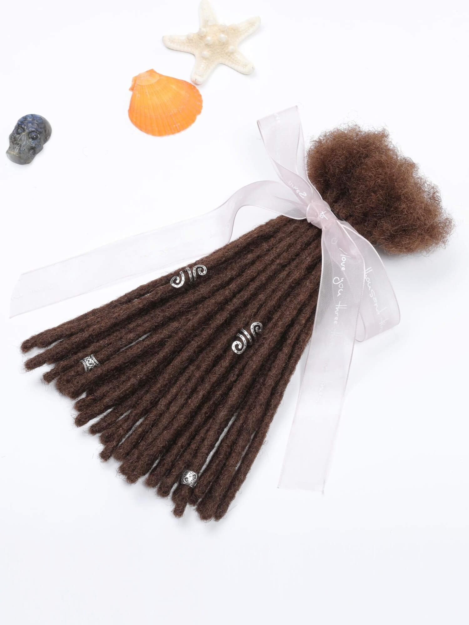 #4 Medium Brown Color Standard Human Hair Loc Extensions - Image 5