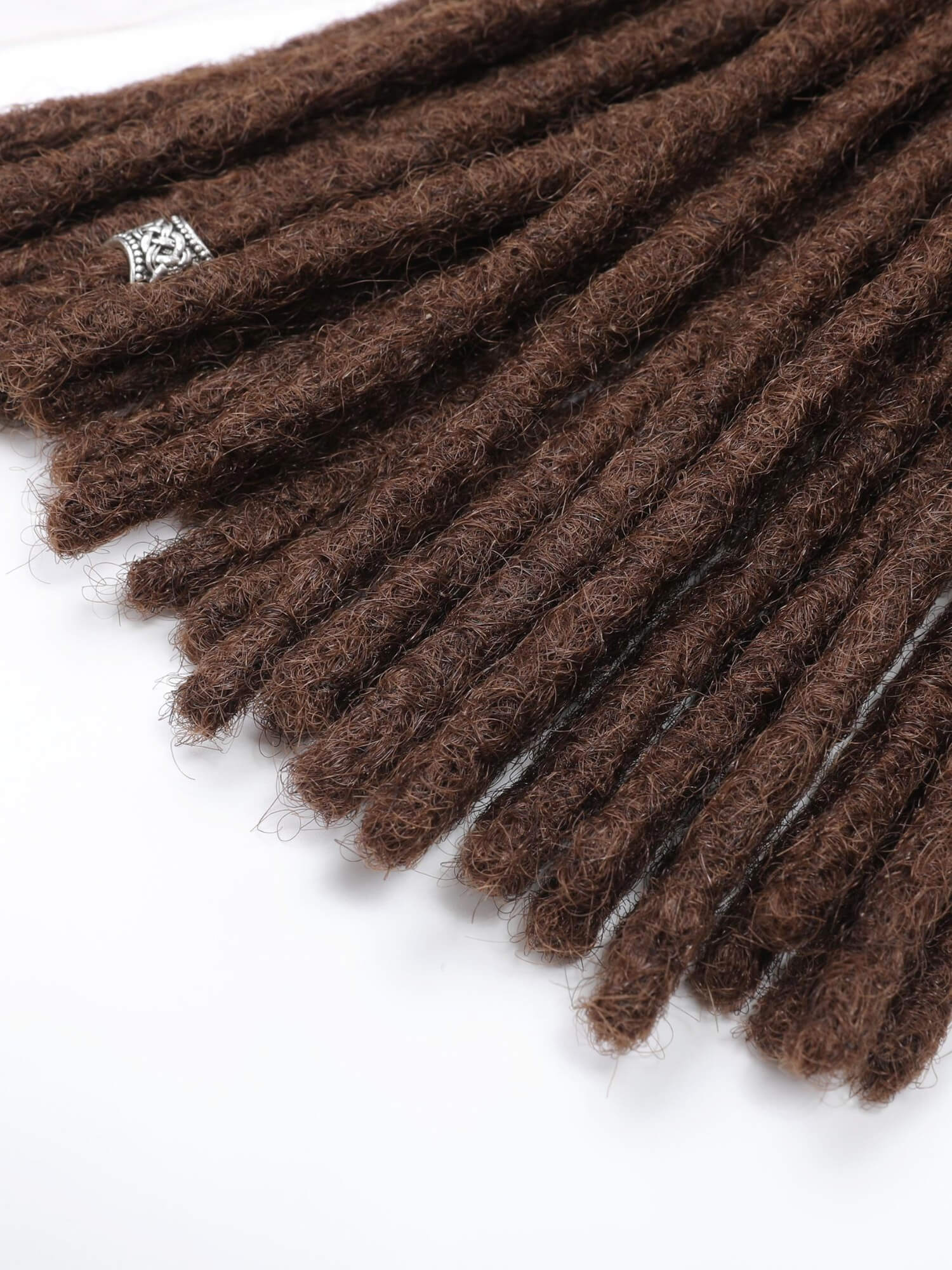 #4 Medium Brown Color Standard Human Hair Loc Extensions - Image 6