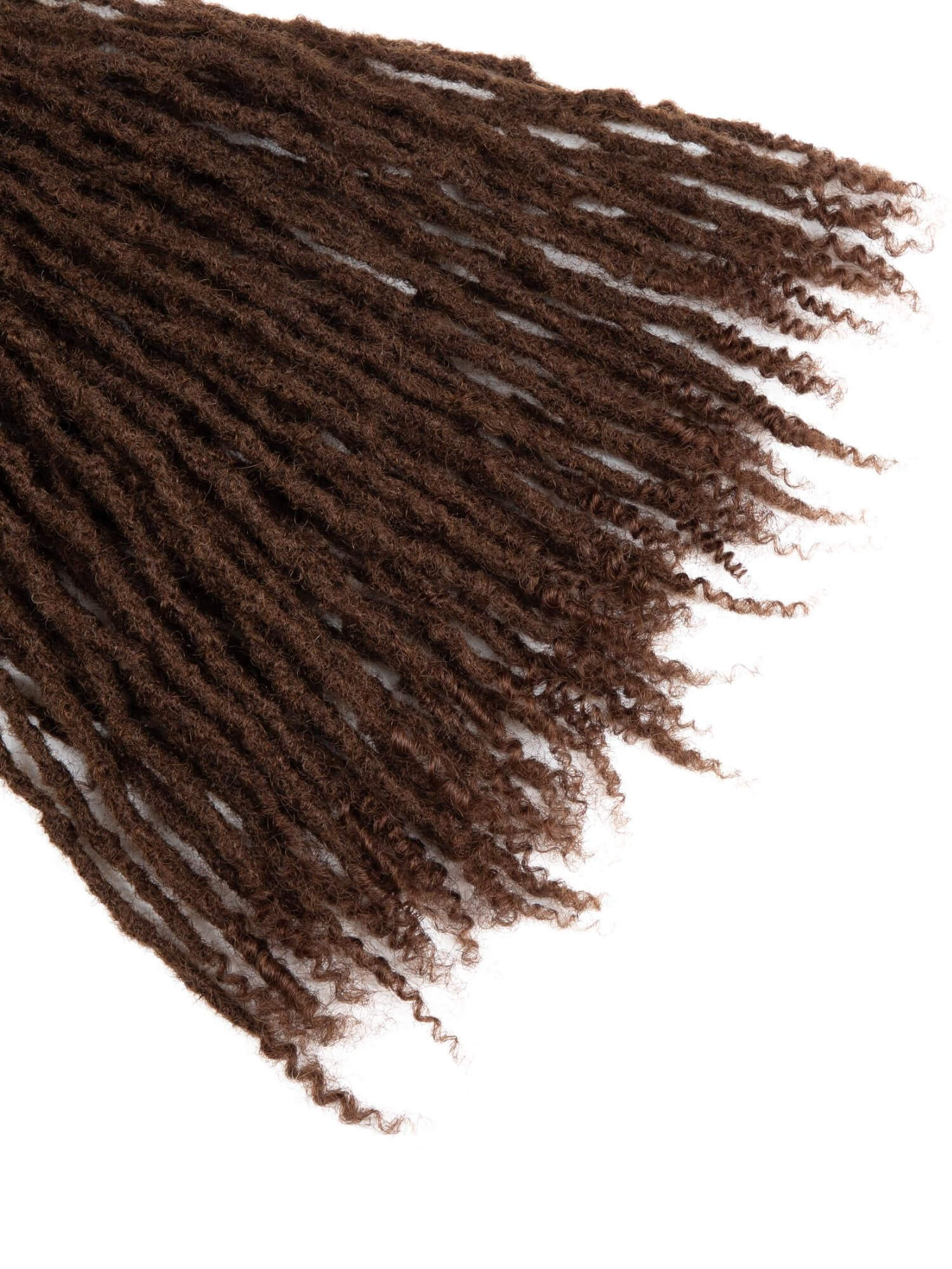 #4 Medium Brown Textured Loc Extensions with Curly Ends In Size 0.3-0.6cm - Image 6