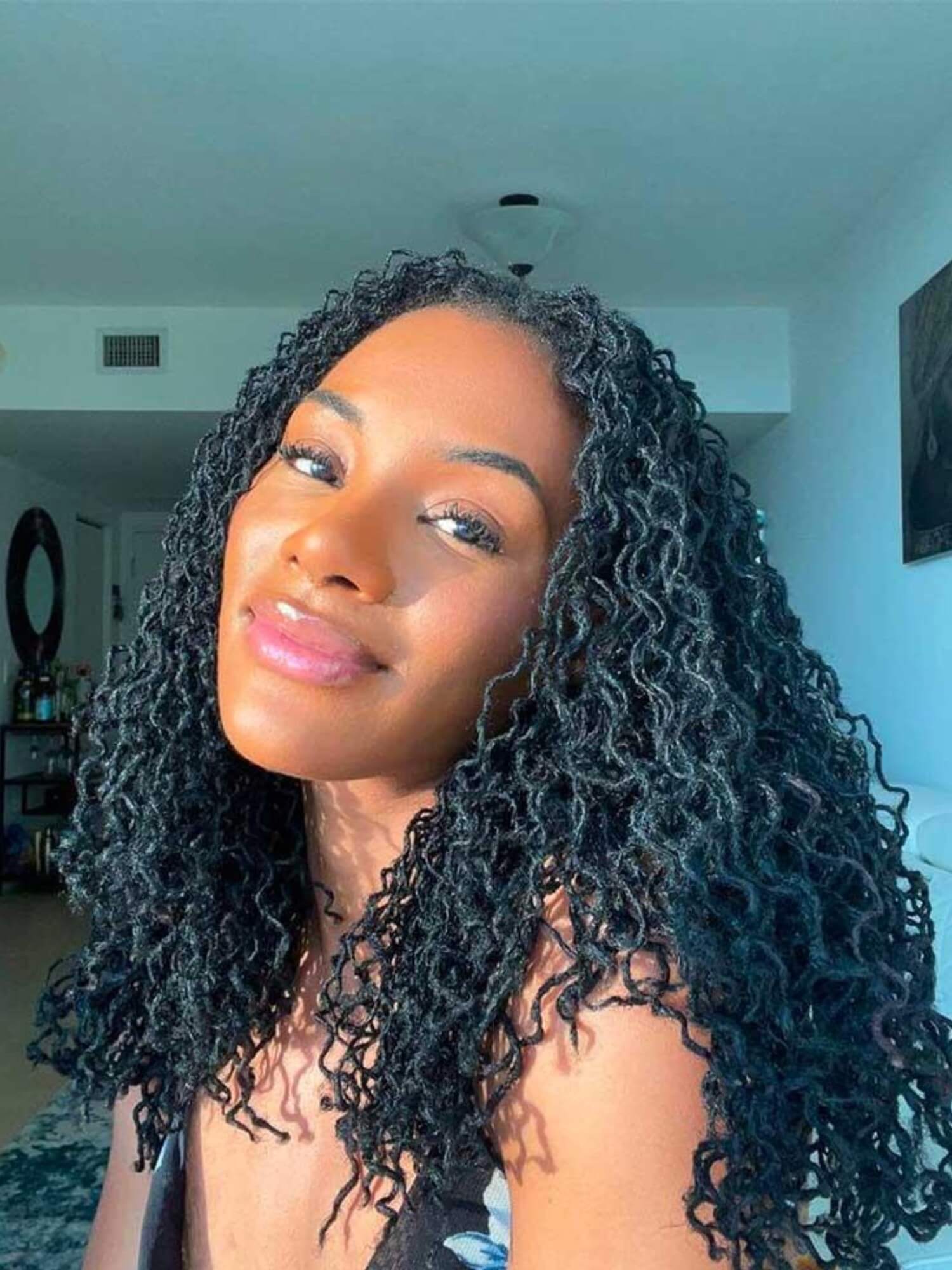 Handmade Micro Locs Extensions Human Hair 0.2cm Thickness Sister Locs - Image 5