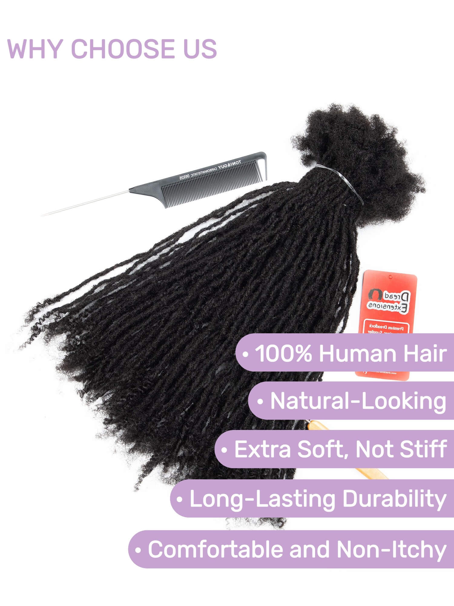 Micro 0.2cm Size Anwi Textured Interlocked Micro Loc Extensions with Curly Ends Human Hair - Image 3