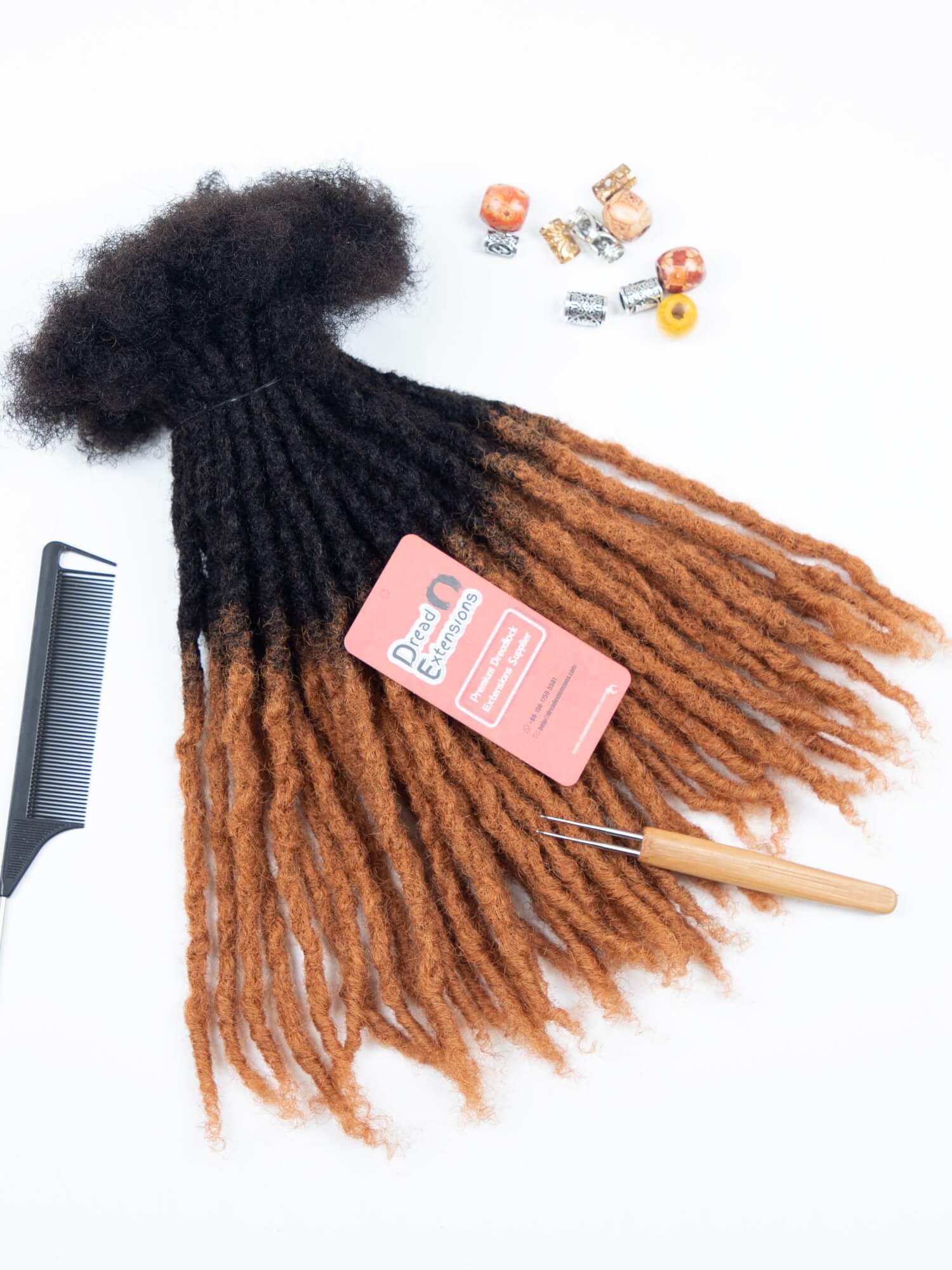 Ombre Camel Brown Coil Tips Anwi Textured Loc Extensions - Handmade 100% Human Hair - Image 5