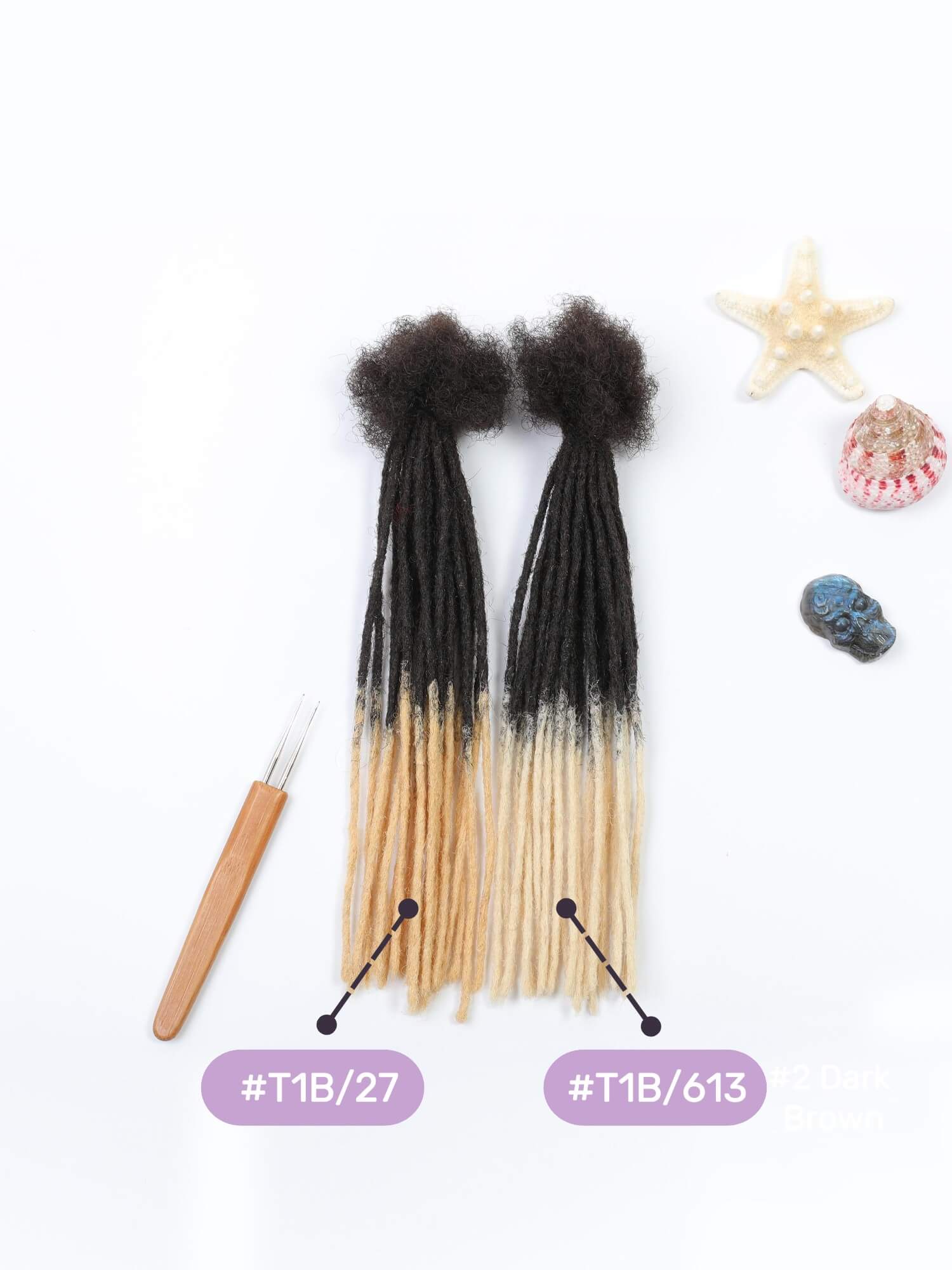 Ombre Micro Locs Extensions Human Hair 0.2cm Thickness Sister Locs - Image 6