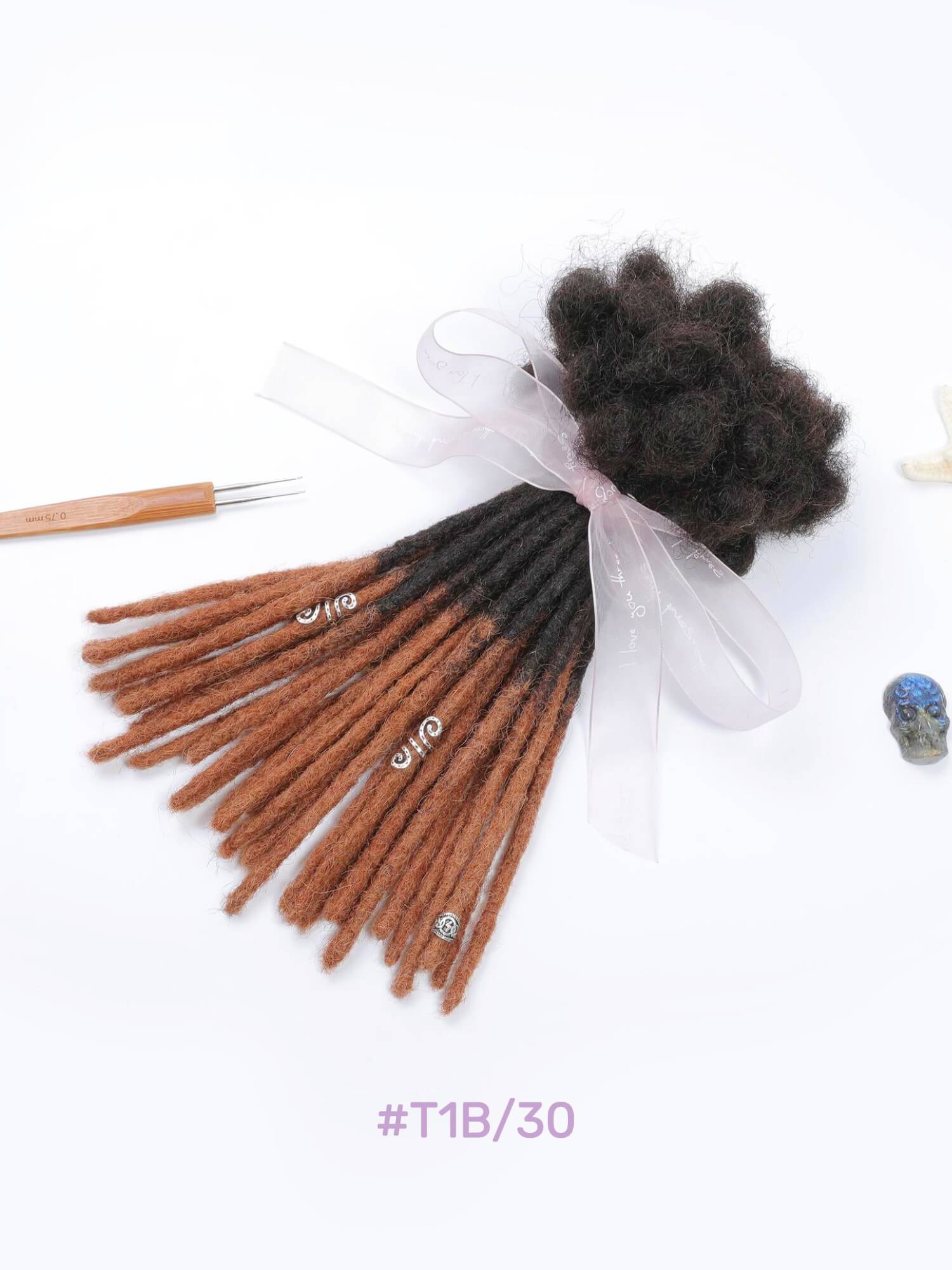 70 Locs Bundle Ombre Standard Human Hair Dreadlock Extensions - Colors Available - Image 10