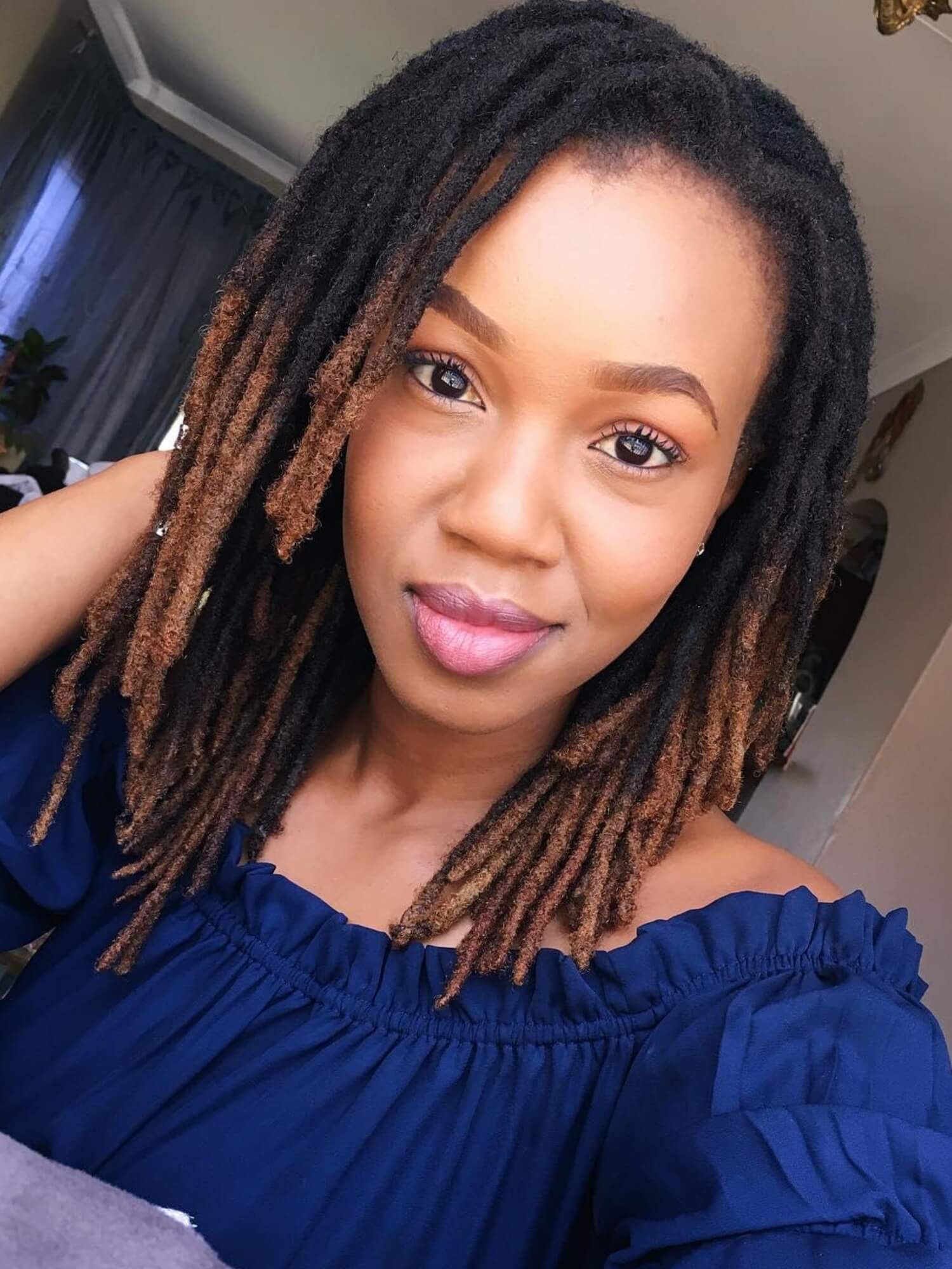 70 Locs Bundle Ombre Standard Human Hair Dreadlock Extensions - Colors Available - Image 7