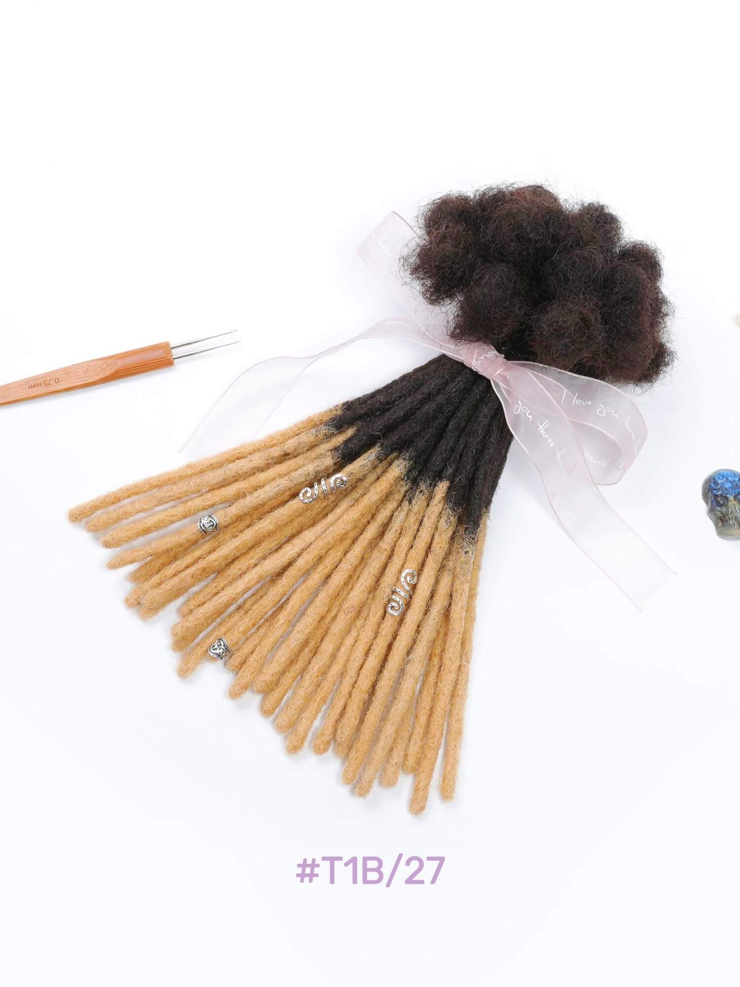70 Locs Bundle Ombre Standard Human Hair Dreadlock Extensions - Colors Available - Image 9