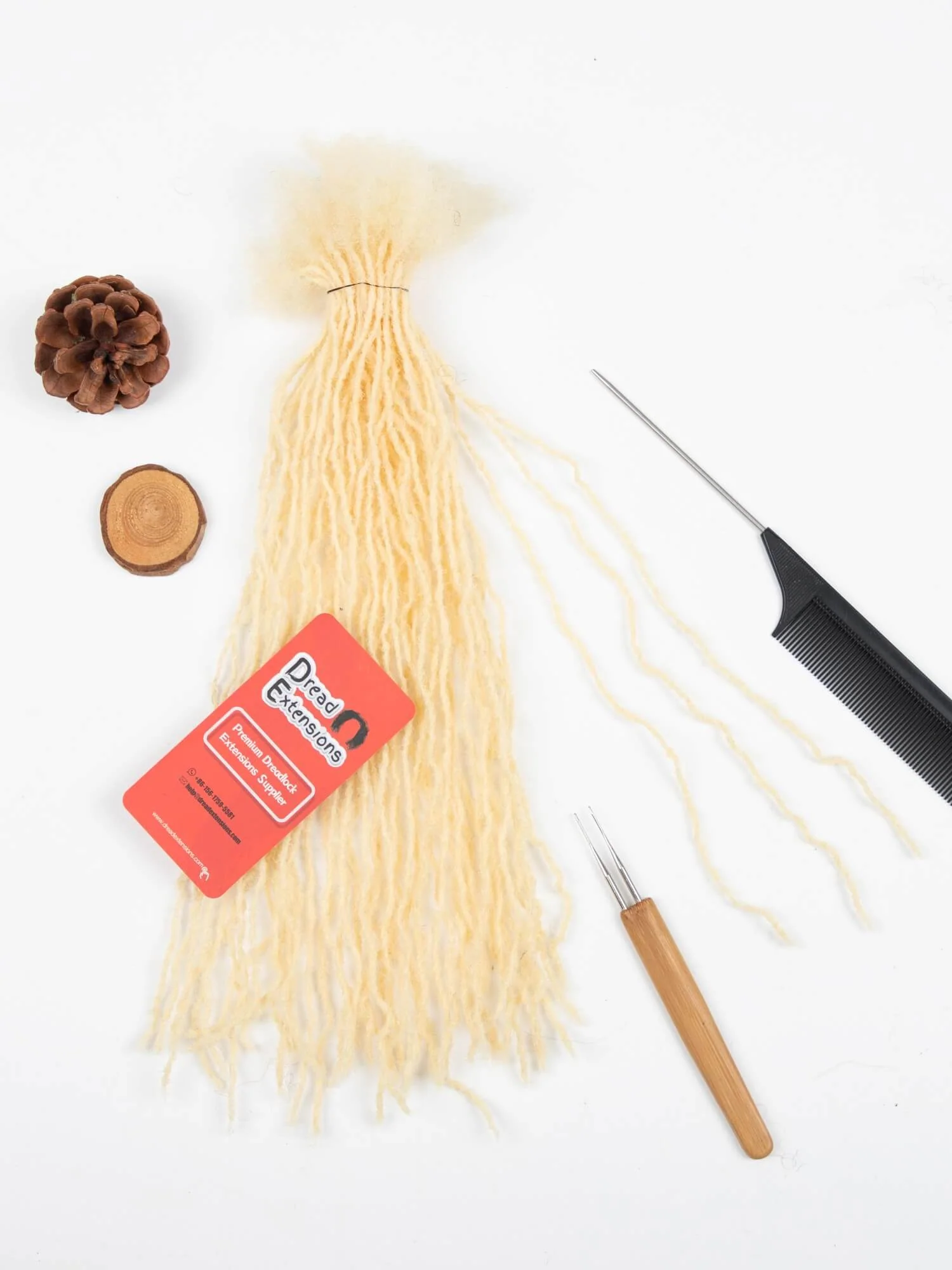#613 Blonde Sisterloc Extensions Human Hair – 0.1cm Handmade Loc Extensions - Image 3