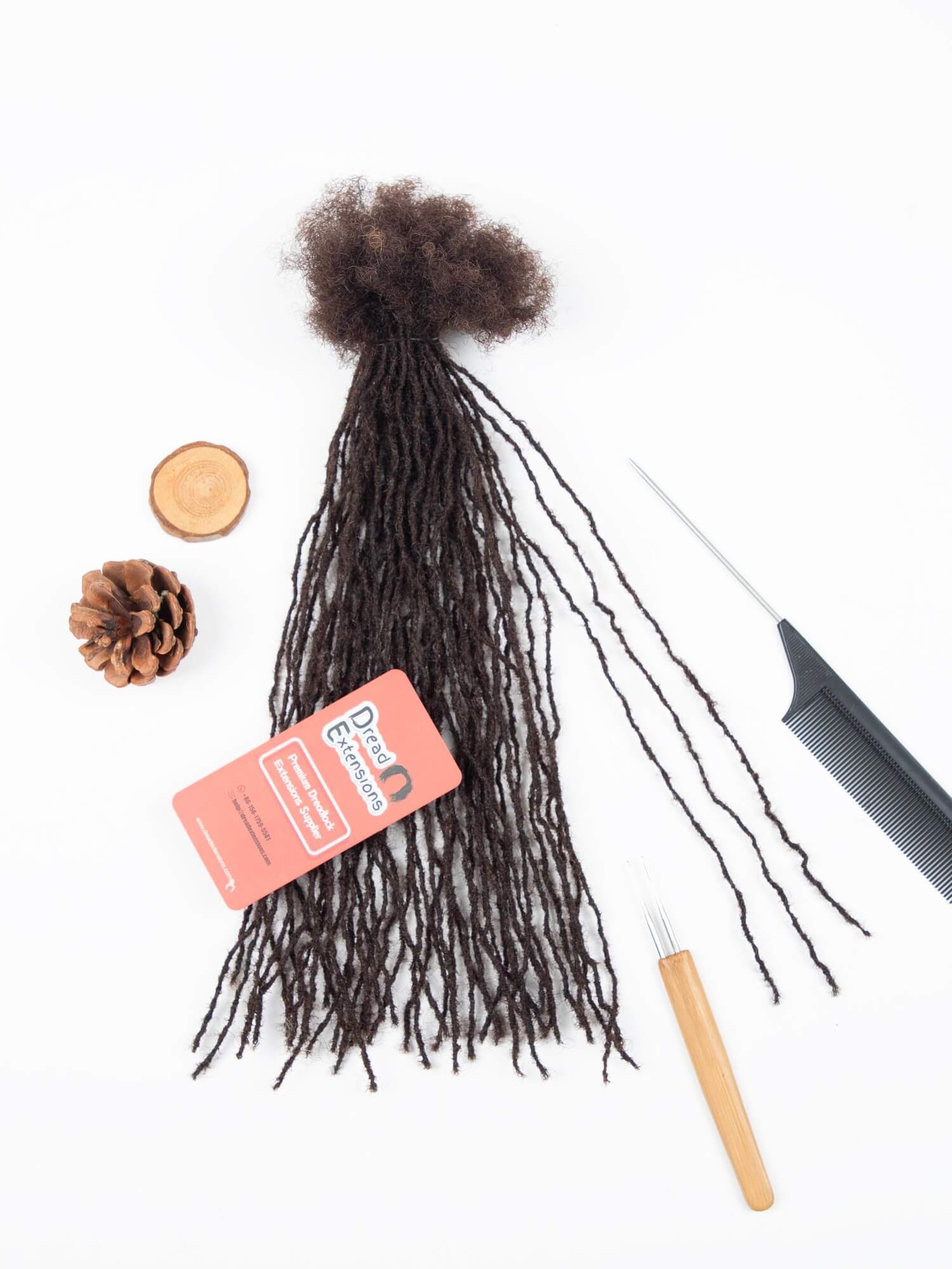 #2 Dark Brown Sisterloc Extensions Human Hair – 0.1cm Handmade Loc Extensions - Image 4
