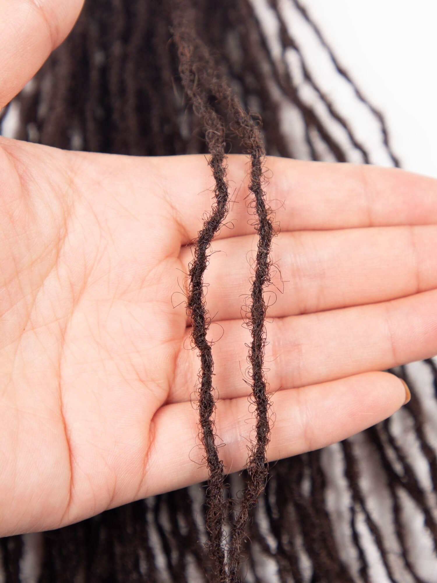 #2 Dark Brown Sisterloc Extensions Human Hair – 0.1cm Handmade Loc Extensions - Image 5
