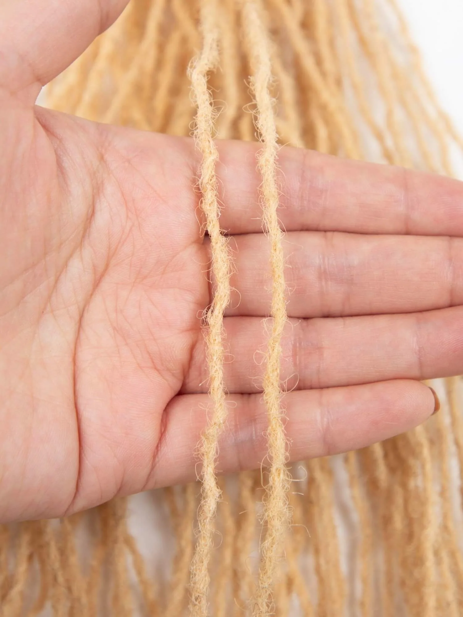 #27 Honey Blonde Sisterloc Extensions Human Hair – 0.1cm Handmade Loc Extensions - Image 4