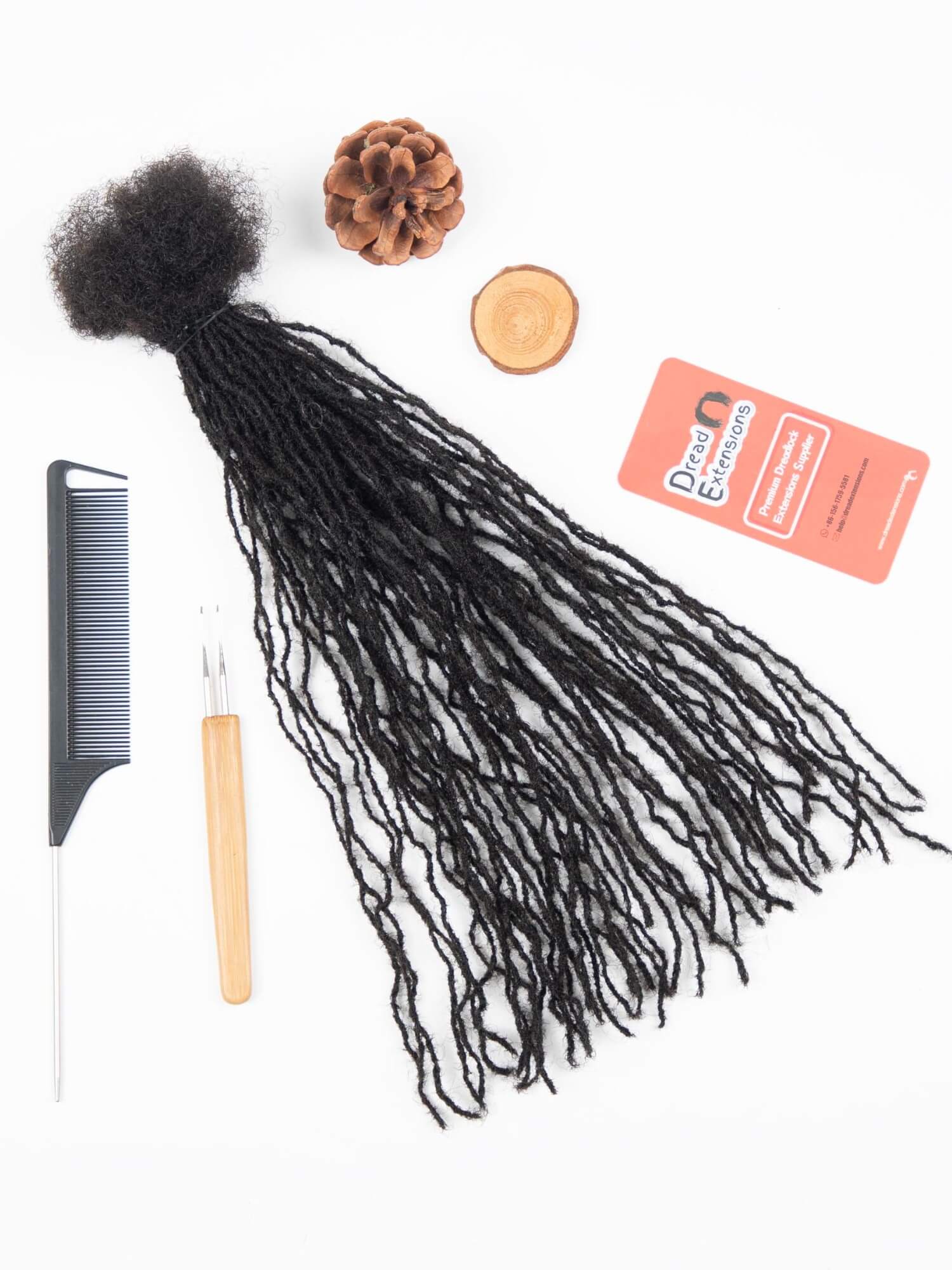 Natural Black Sisterloc Extensions Human Hair – 0.1cm Handmade Loc Extensions - Image 3