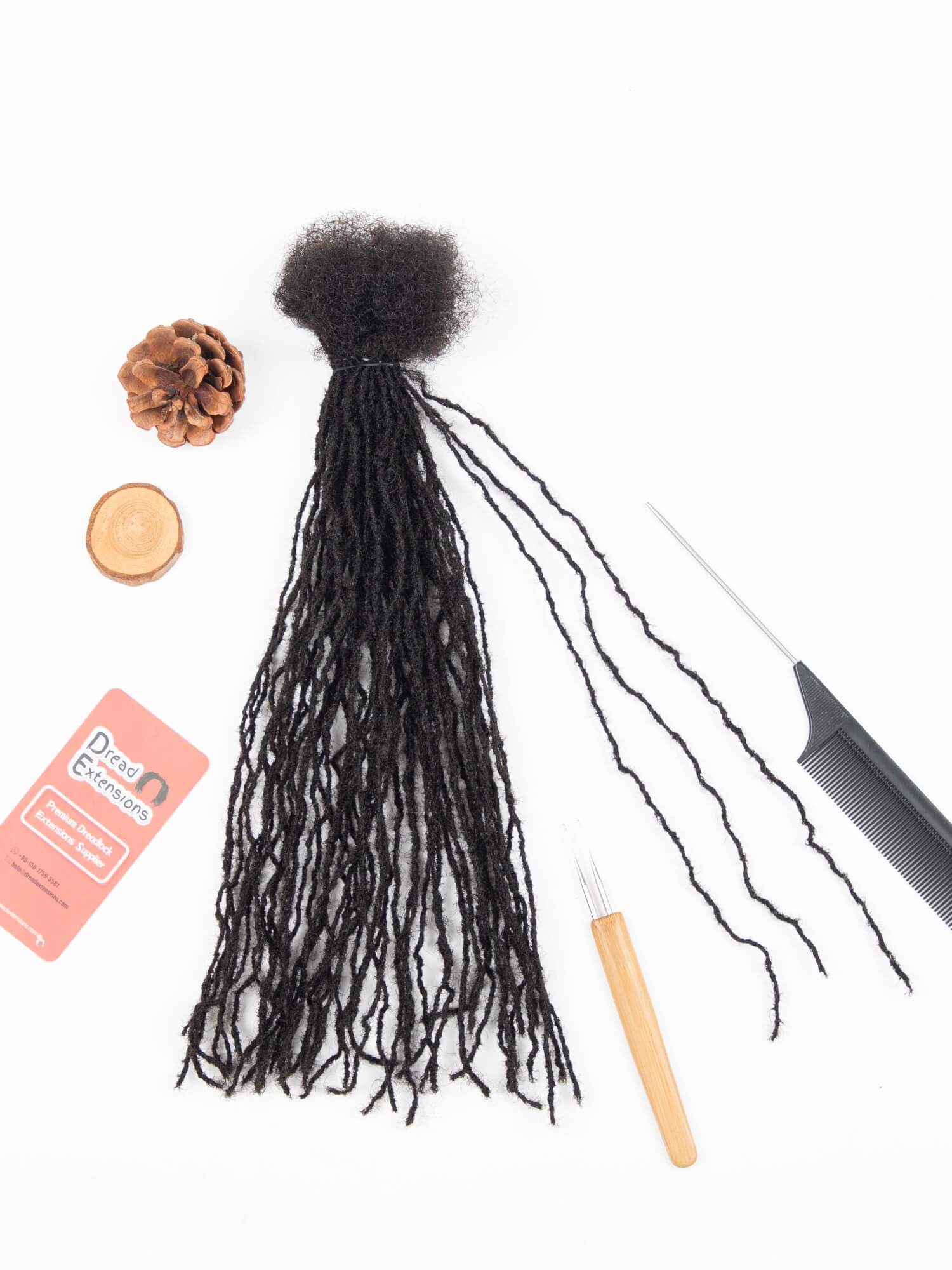 Natural Black Sisterloc Extensions Human Hair – 0.1cm Handmade Loc Extensions - Image 4