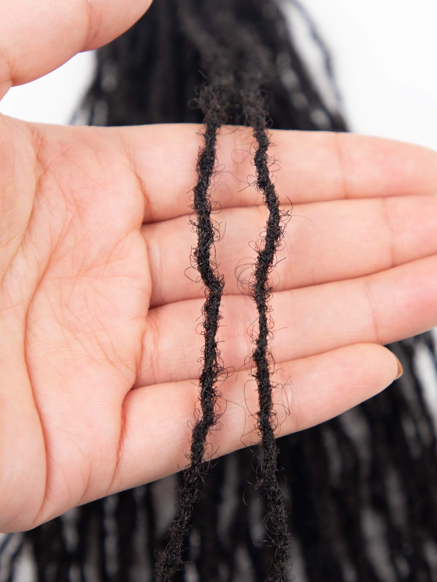 Natural Black Sisterloc Extensions Human Hair – 0.1cm Handmade Loc Extensions - Image 5