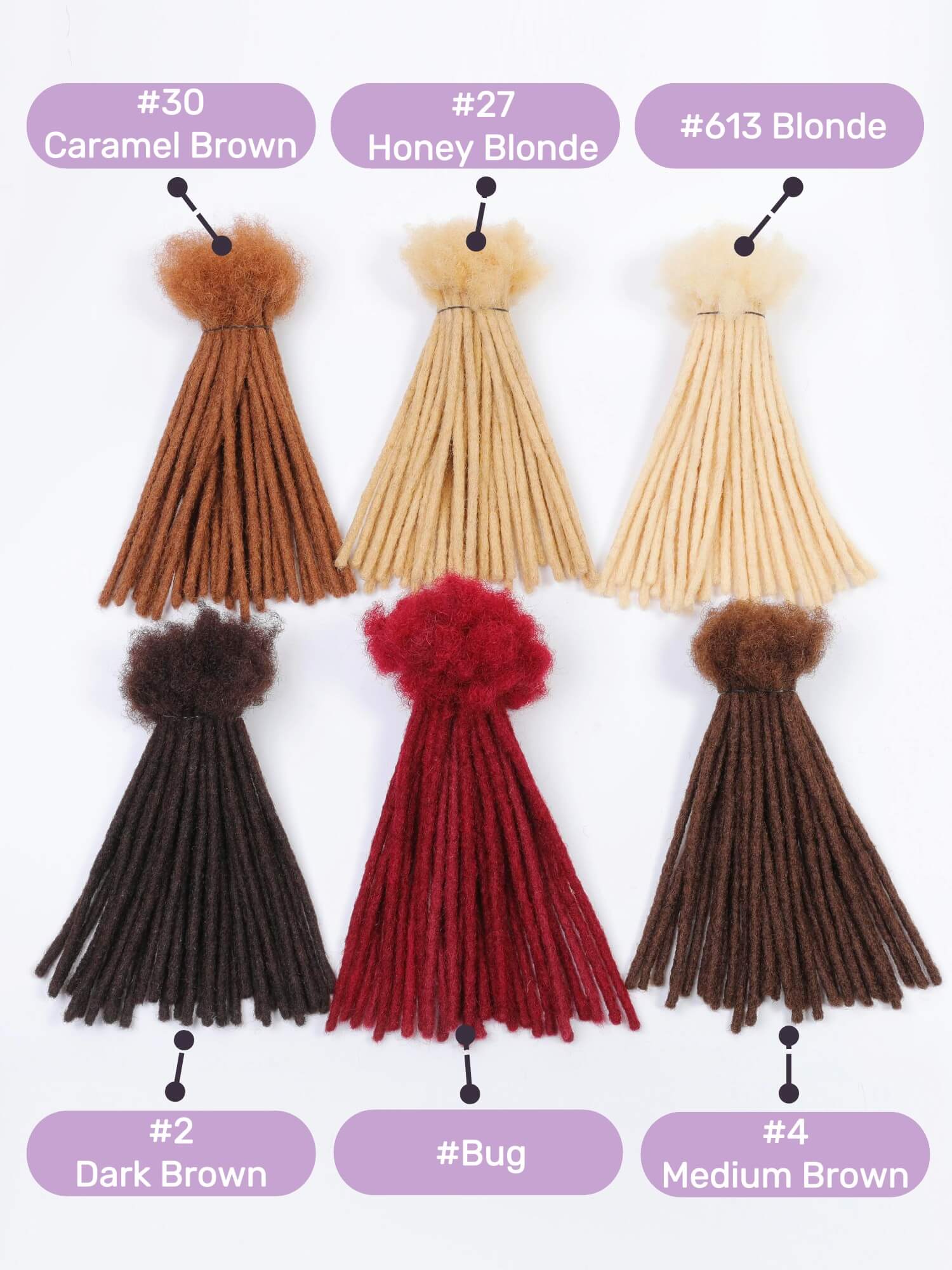 70 Locs Bundle Standard Human Hair Dreadlock Extensions - Colors Available - Image 4