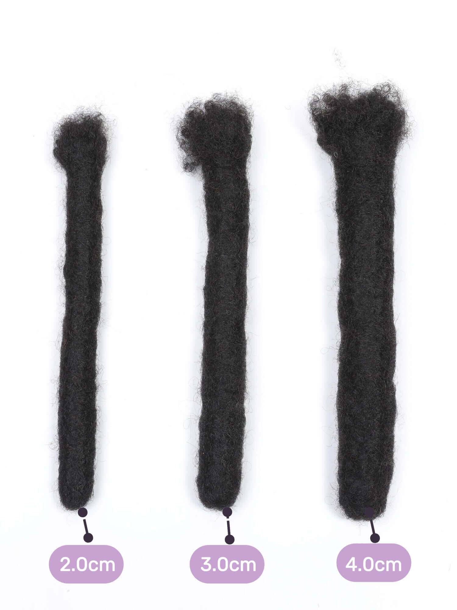 Wicks Human Hair loc Extensions Natural Black Color Thickness 2cm/3cm/4cm - Image 11