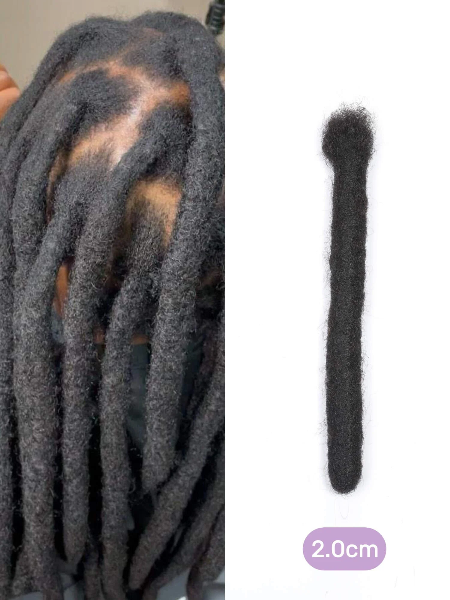 Wicks Human Hair loc Extensions Natural Black Color Thickness 2cm/3cm/4cm - Image 5