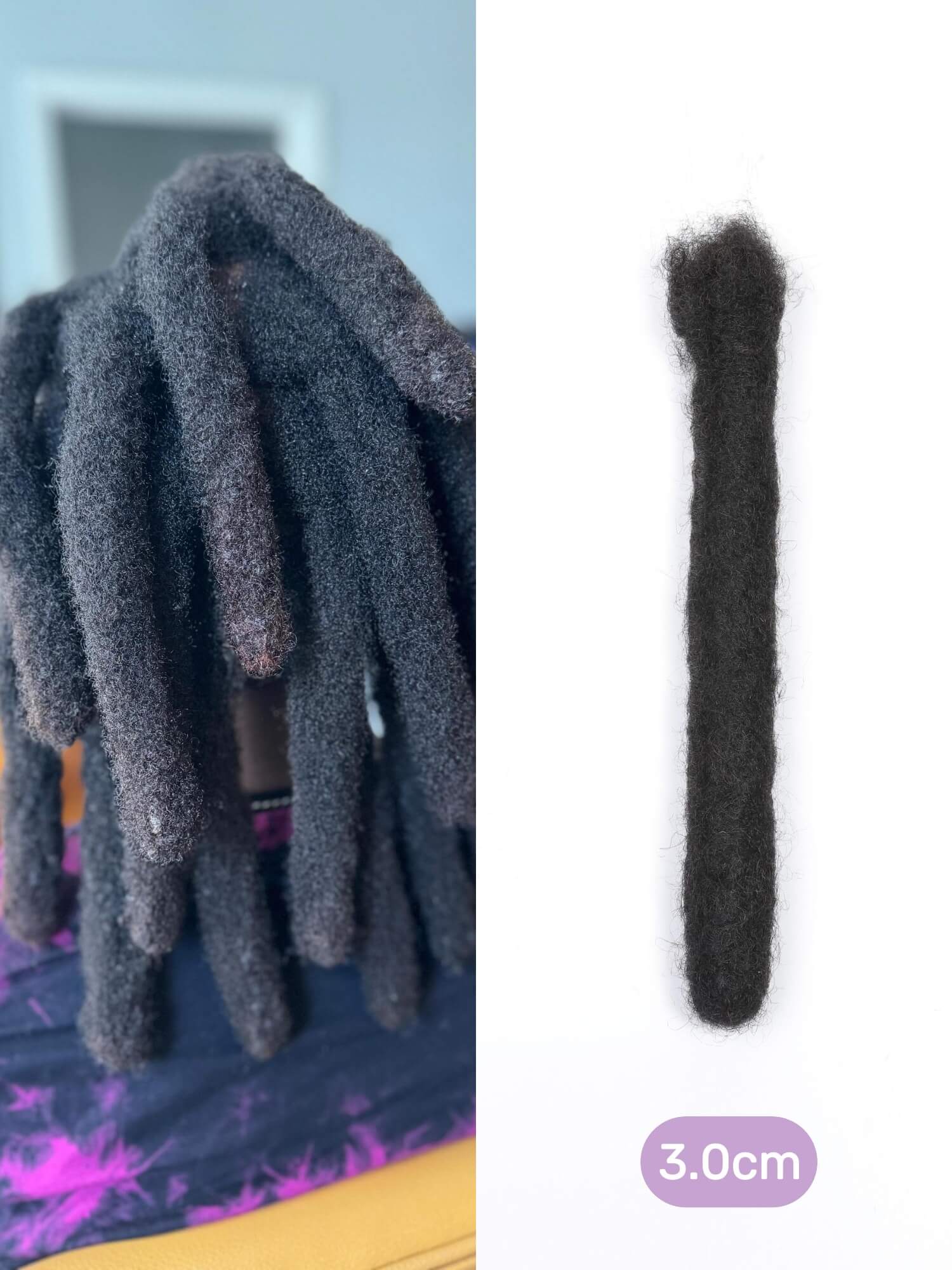 Wicks Human Hair loc Extensions Natural Black Color Thickness 2cm/3cm/4cm - Image 6